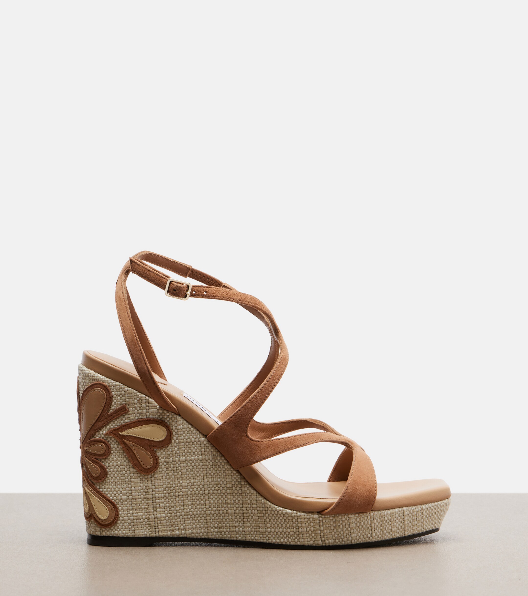 JIMMY CHOO Jimmy Choo Ayla leather espadrille wedges