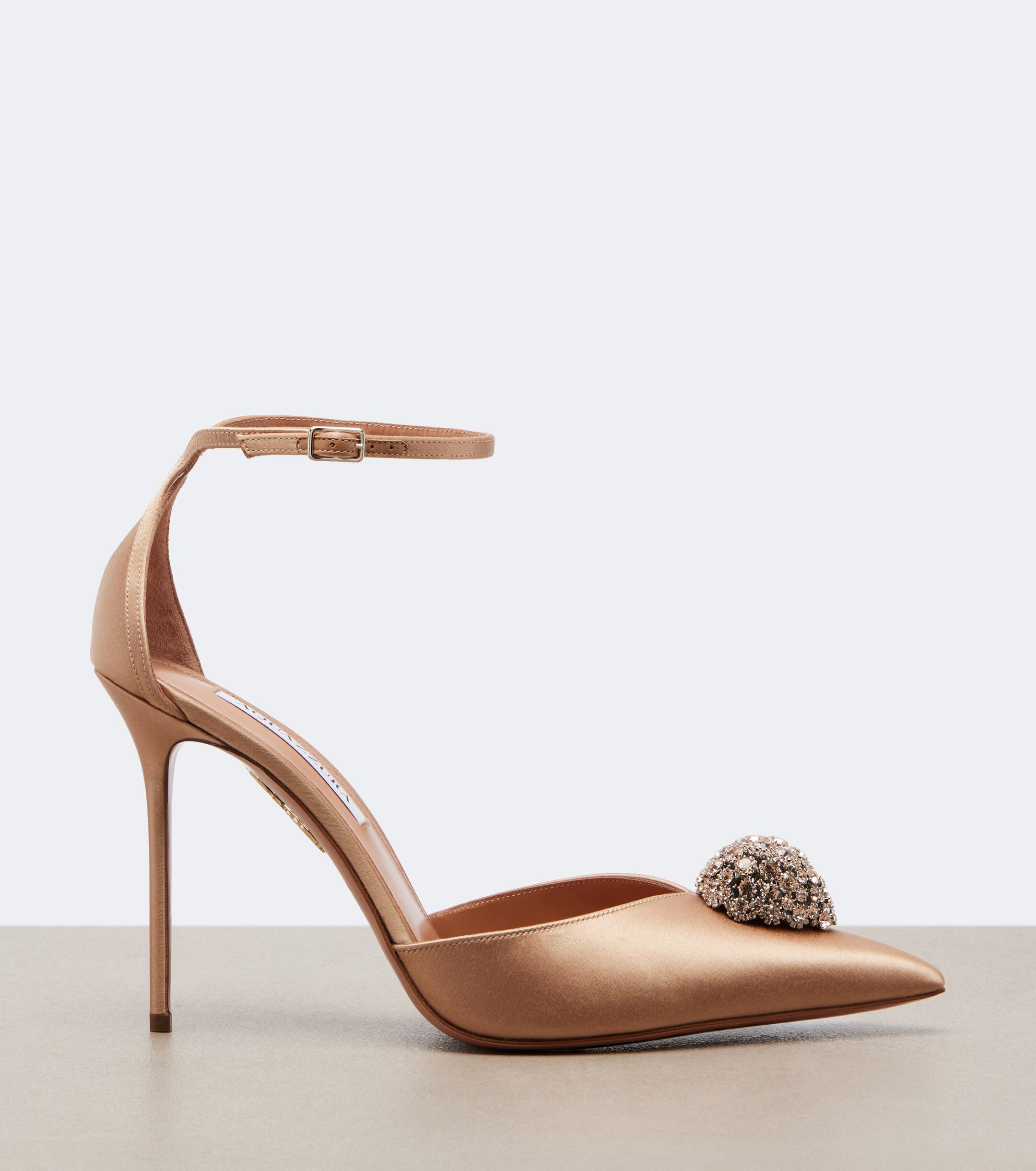 AQUAZZURA Aquazzura Drop embellished satin slingback pumps