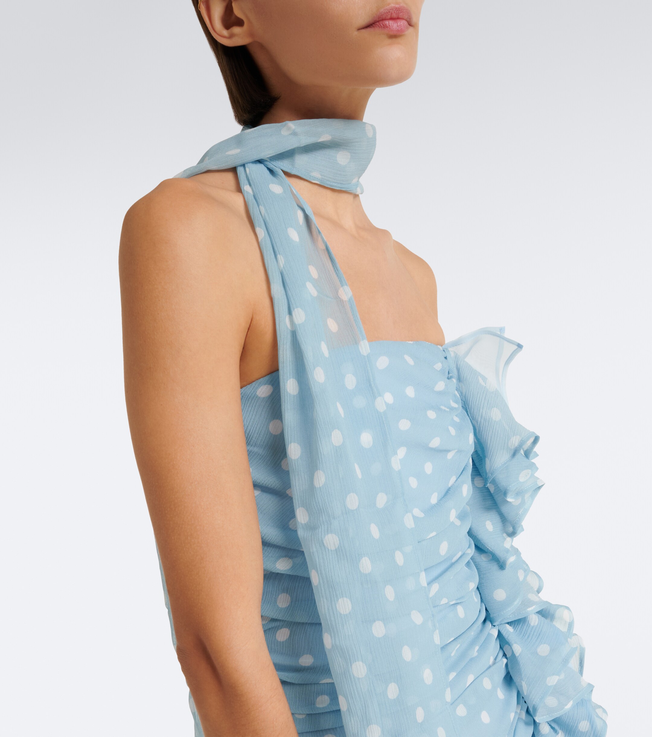 Nina Ricci Nina Ricci Polka-dot silk bustier dress
