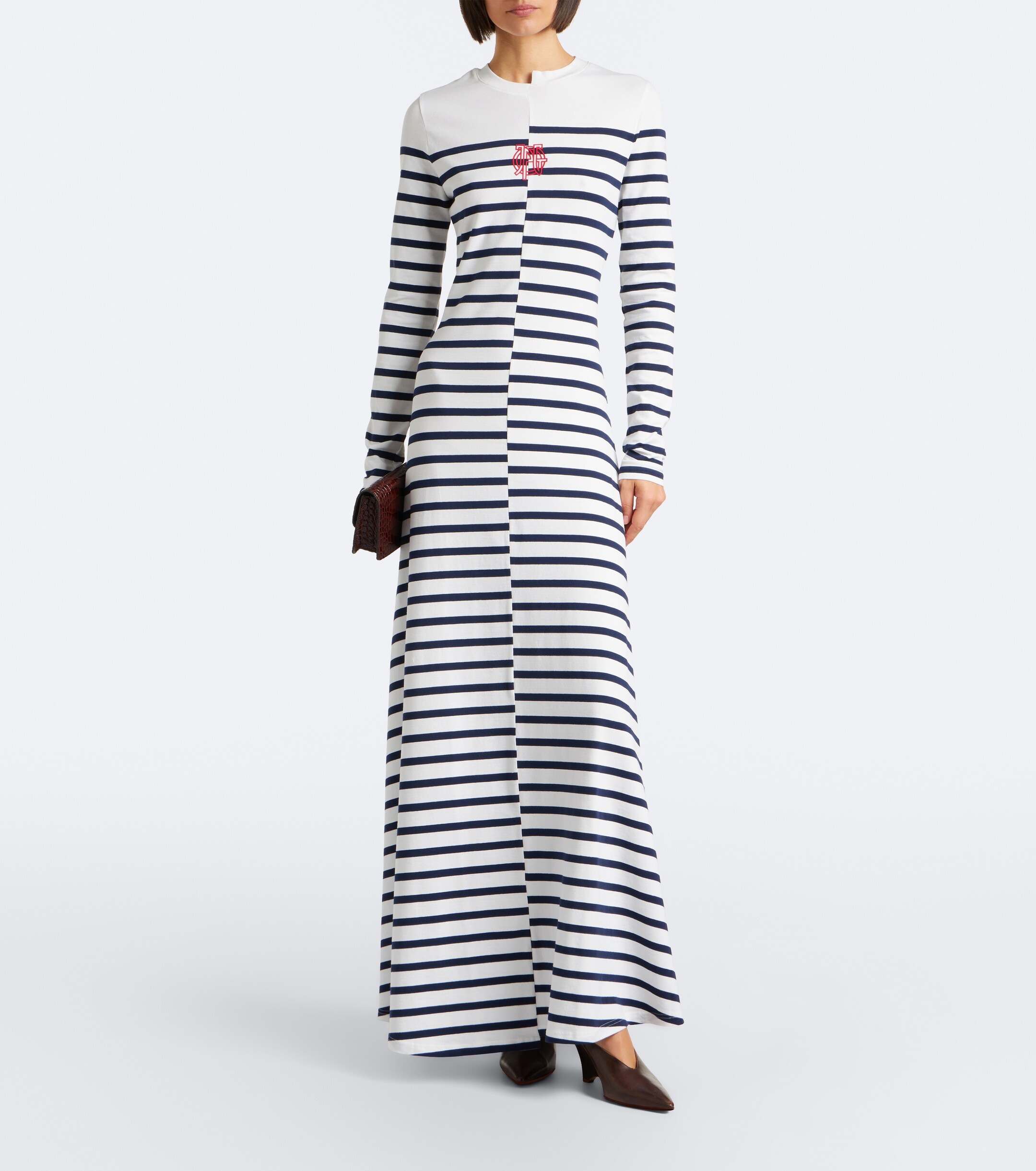 Jean Paul Gaultier Jean Paul Gaultier Striped cotton-blend jersey maxi dress