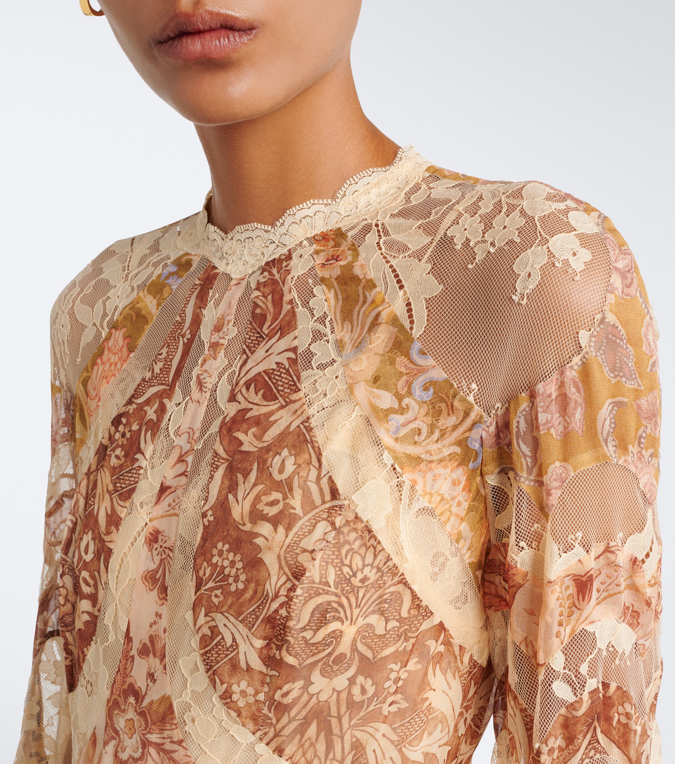 Zimmermann Zimmermann Valiant floral panelled silk gown