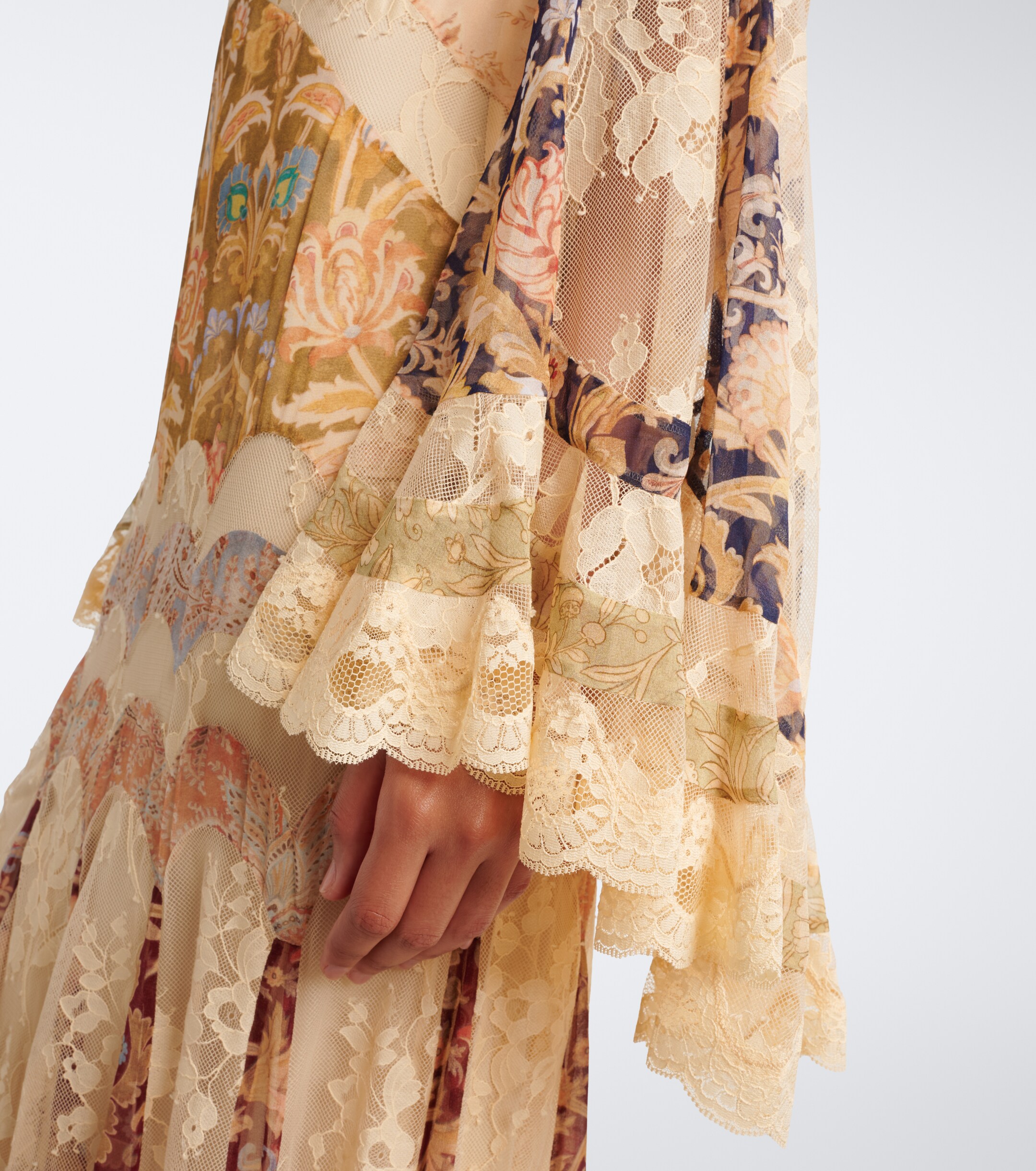 Zimmermann Zimmermann Valiant floral panelled silk gown