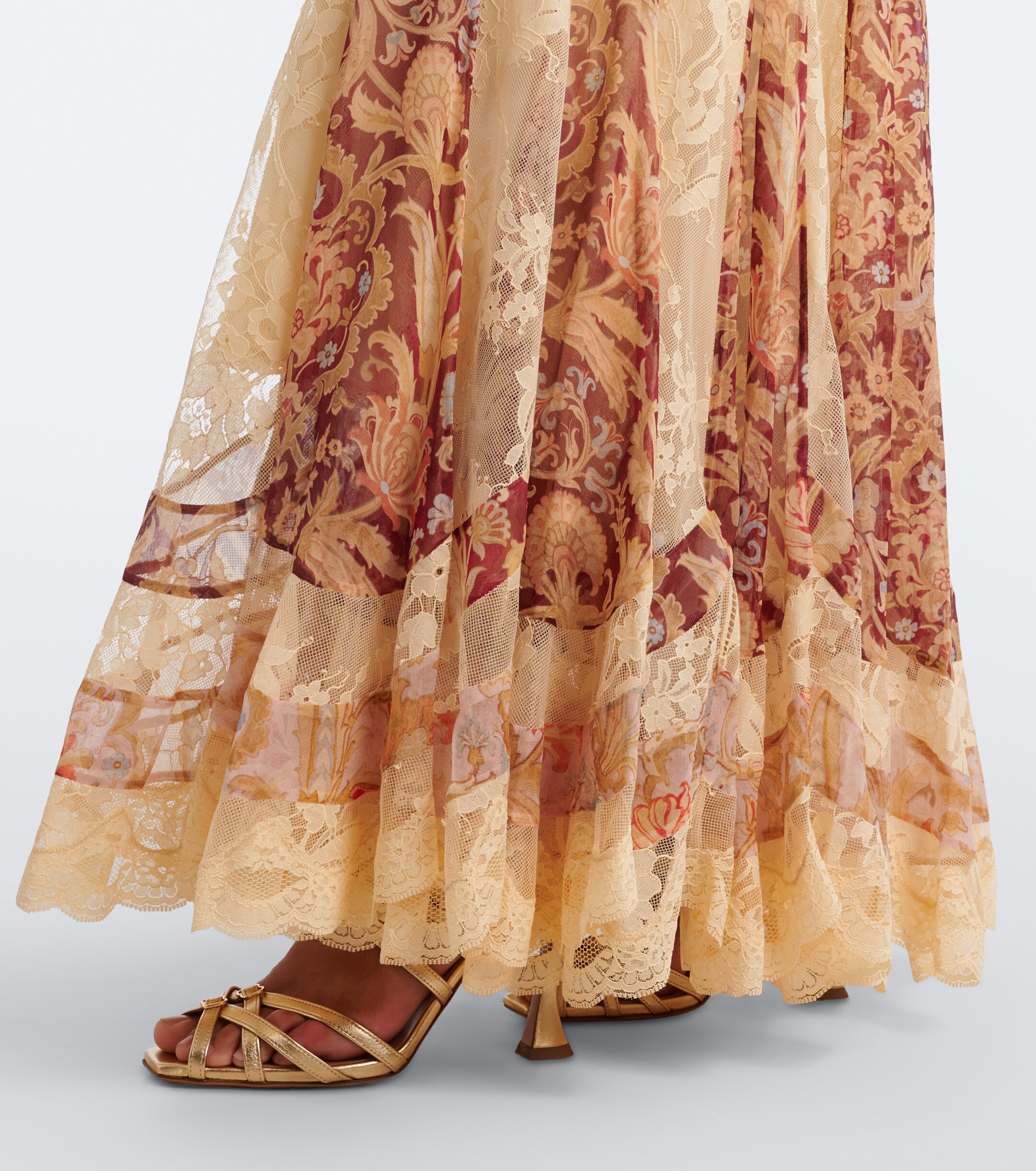 Zimmermann Zimmermann Valiant floral panelled silk gown