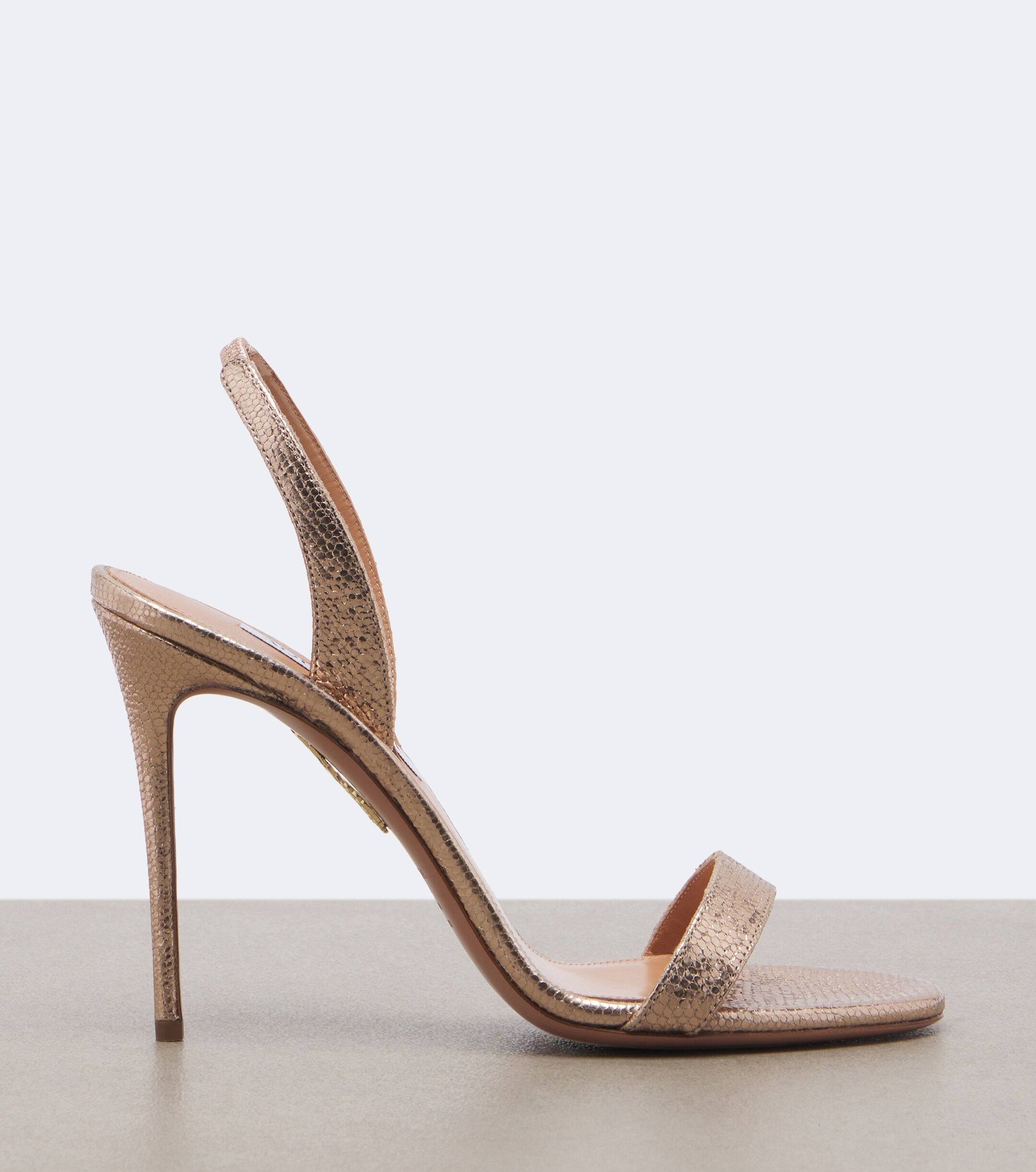 AQUAZZURA Aquazzura So Nude metallic leather slingback sandals
