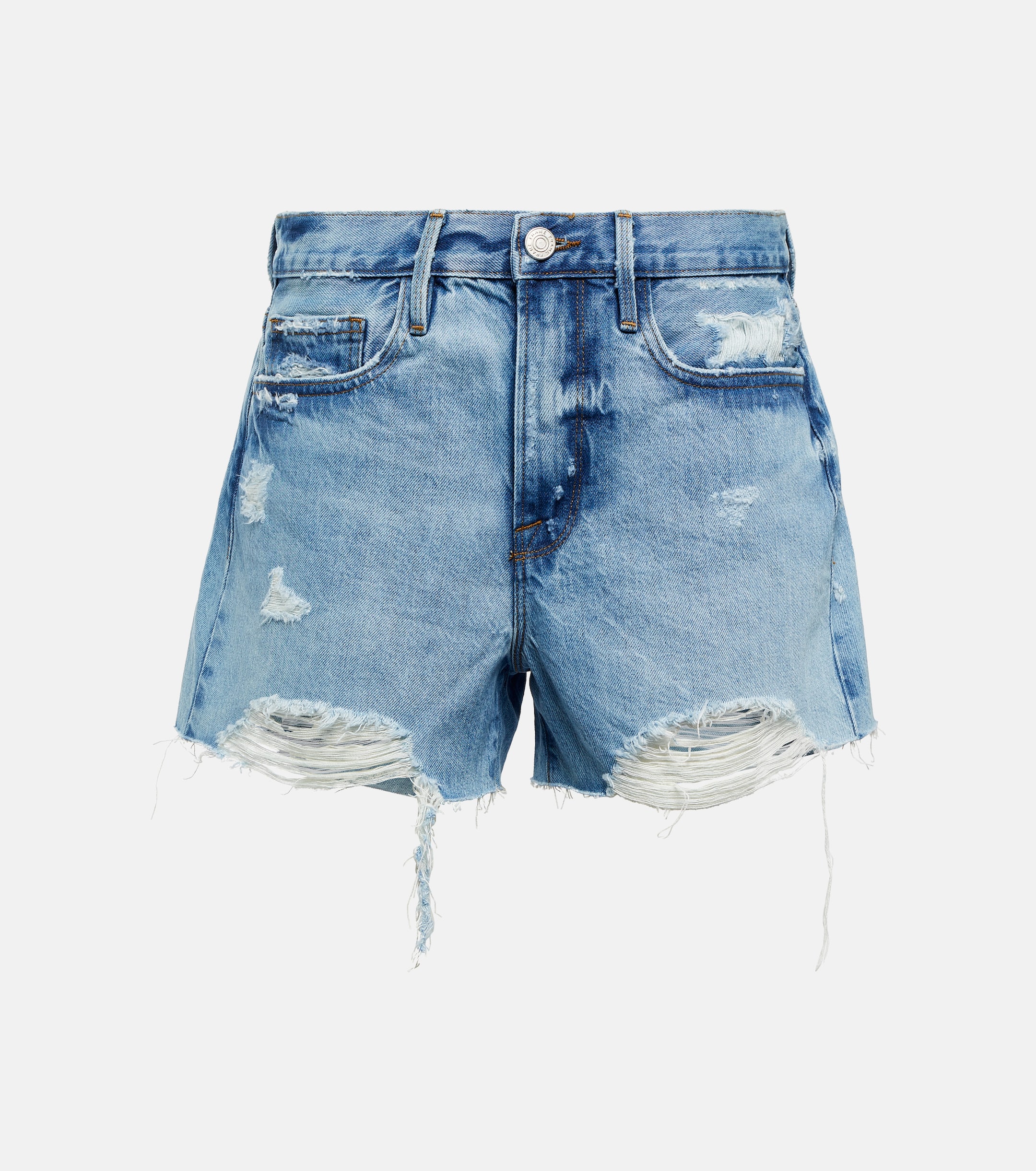 FRAME Le Brigette high-rise denim shorts