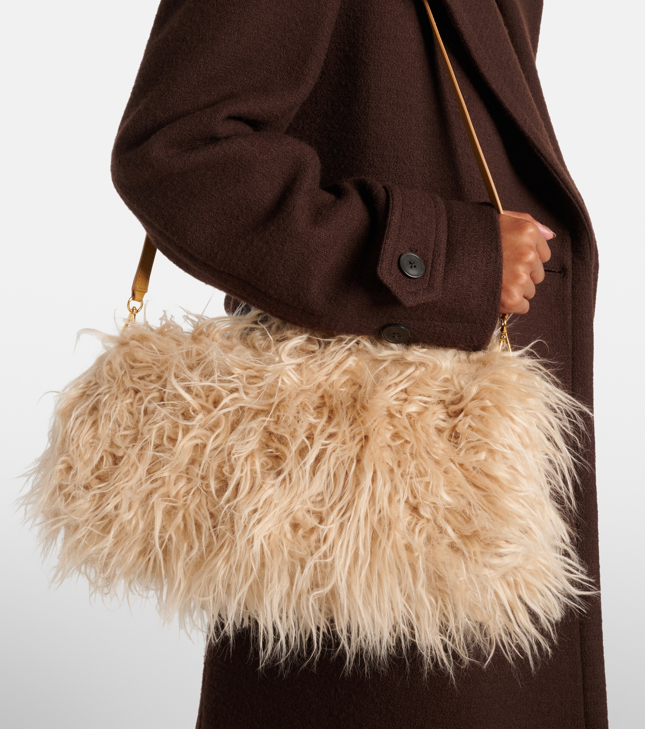 Dries Van Noten Faux fur clutch