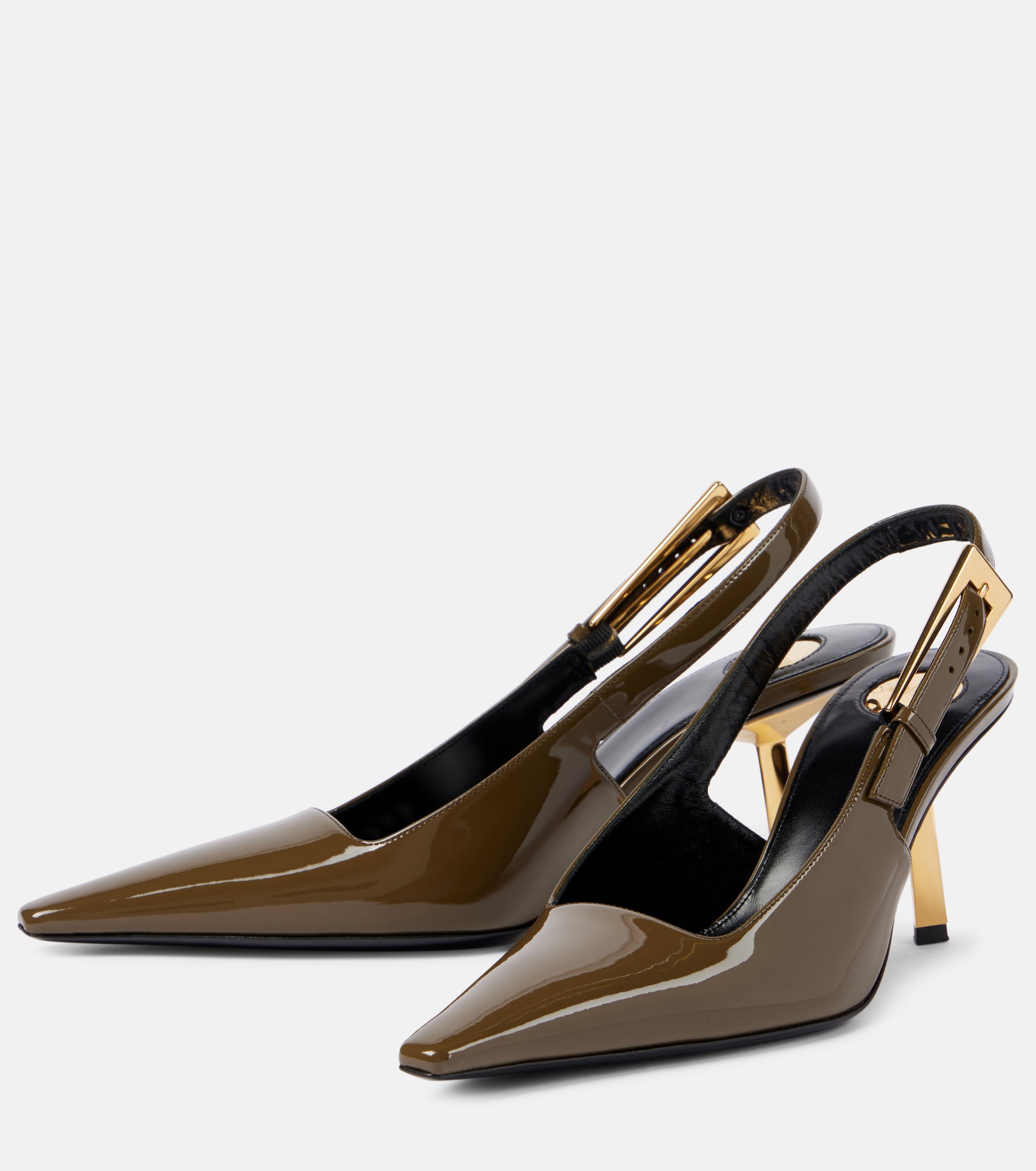 Saint Laurent Lee 75 patent leather slingback pumps thumbnail