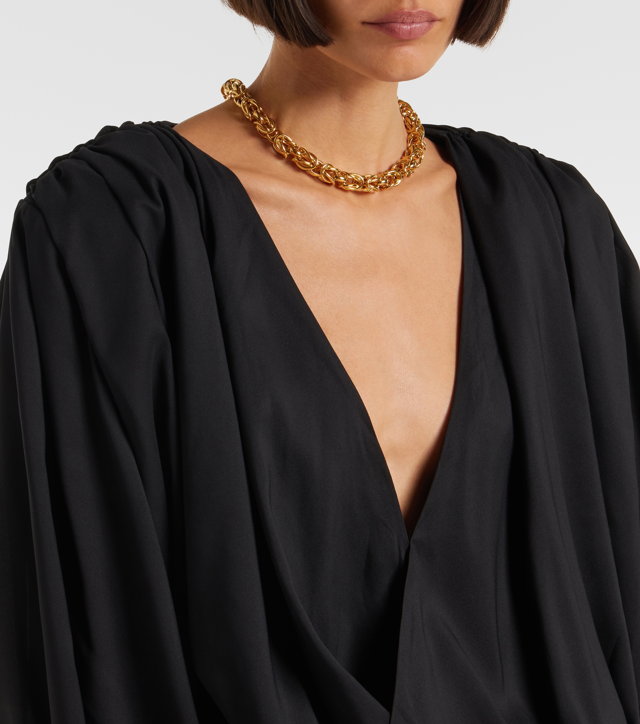 Rotate Savannah scarf-detail chiffon gown