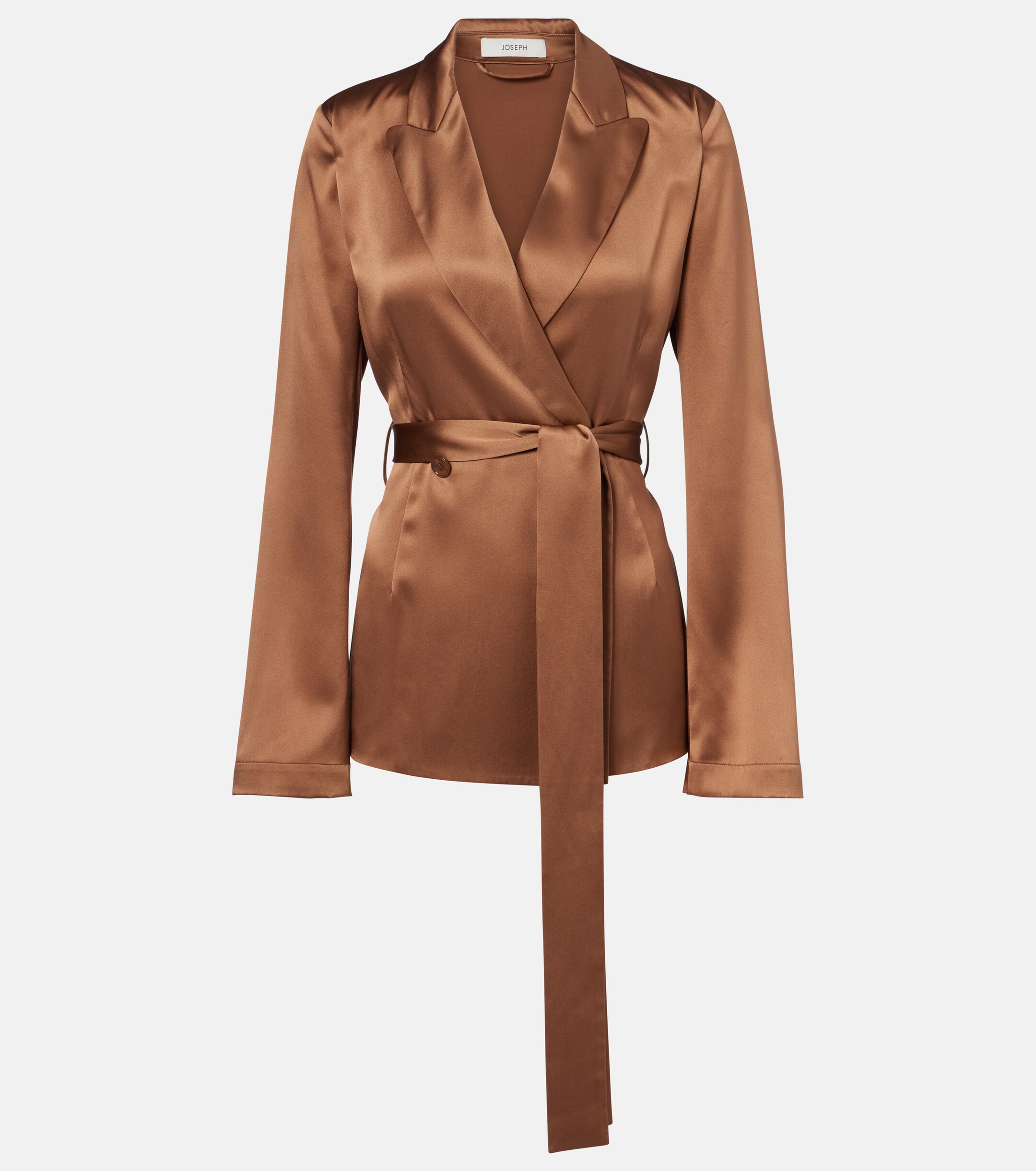 JOSEPH Archer double-breasted silk satin blazer