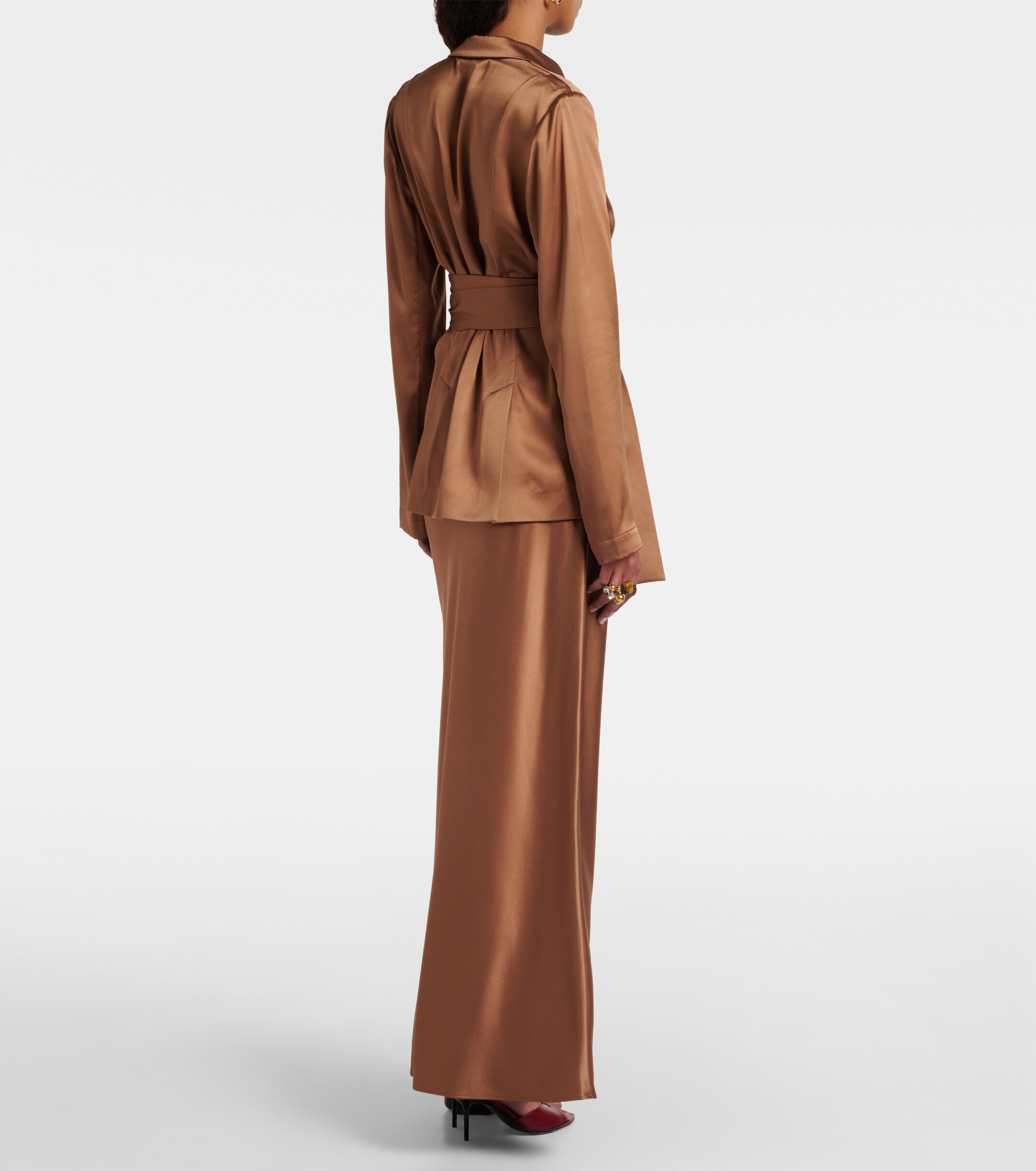 JOSEPH Archer double-breasted silk satin blazer