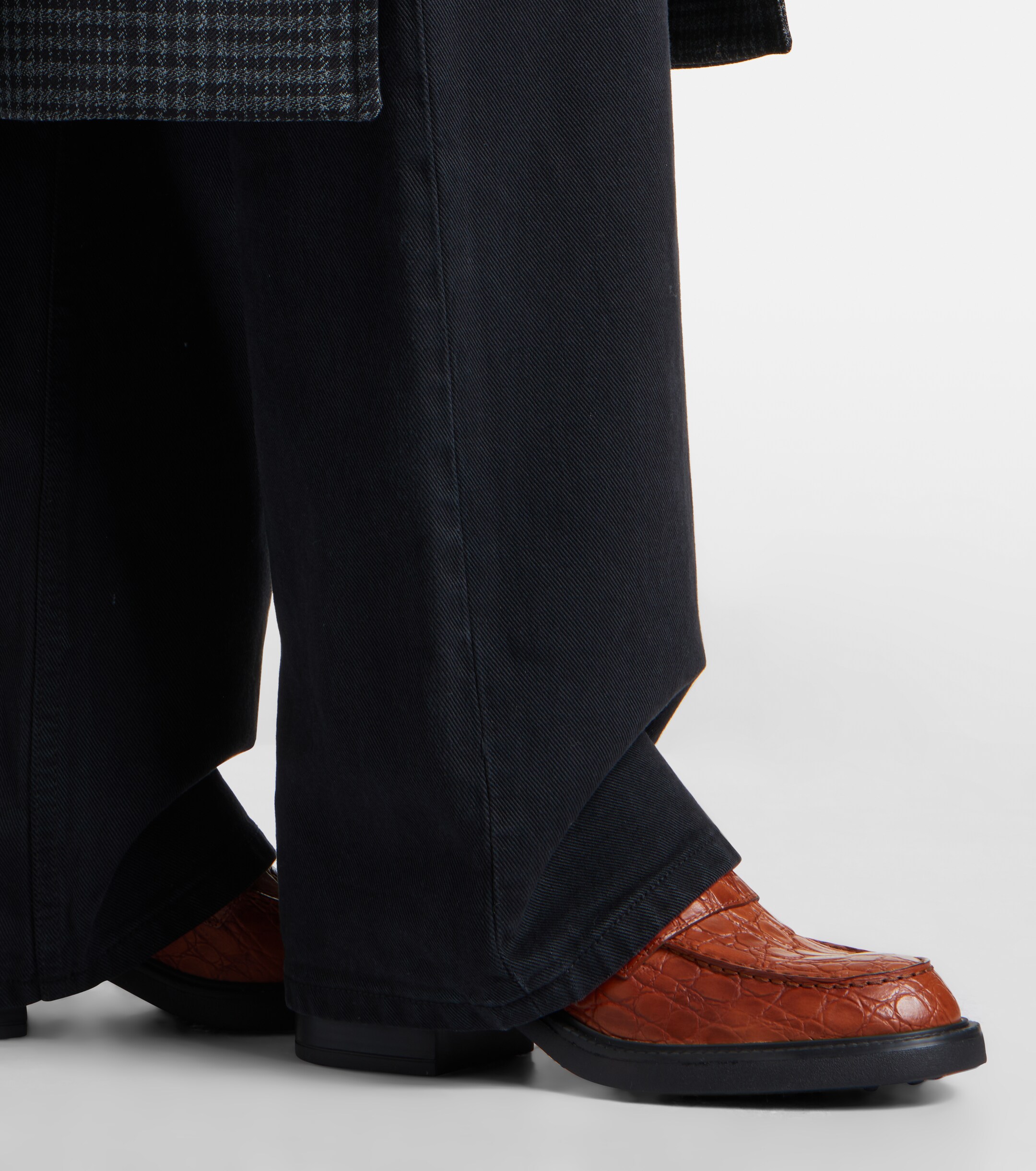 Tod's Tod's Croc-effect leather loafer pumps