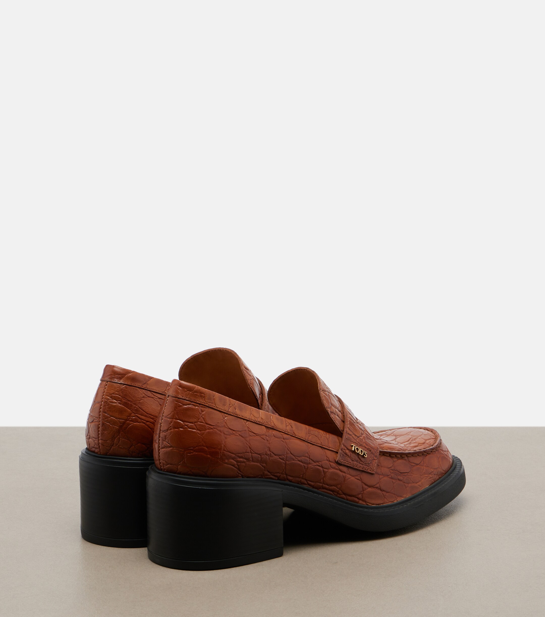 Tod's Tod's Croc-effect leather loafer pumps