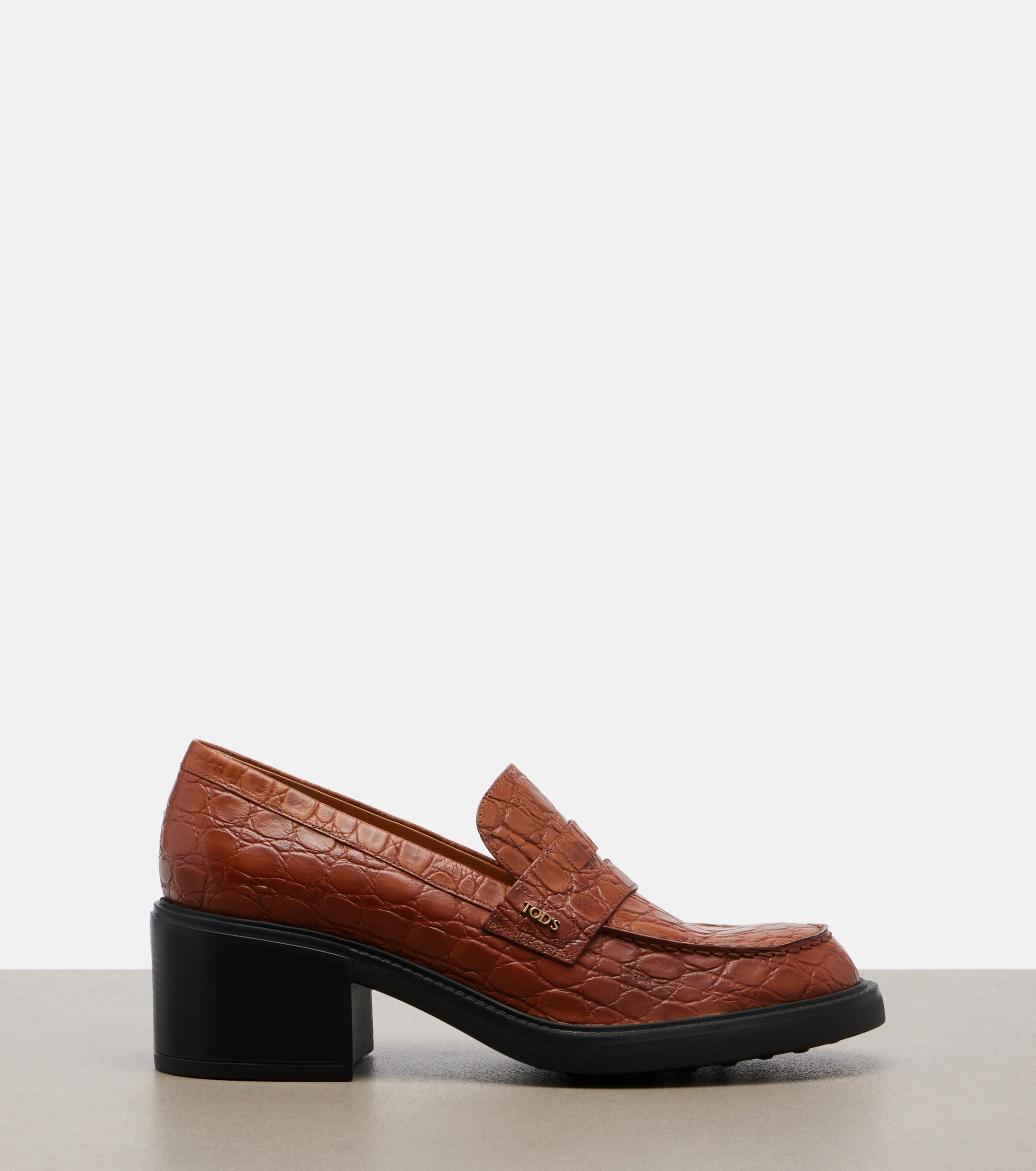 Tod's Tod's Croc-effect leather loafer pumps