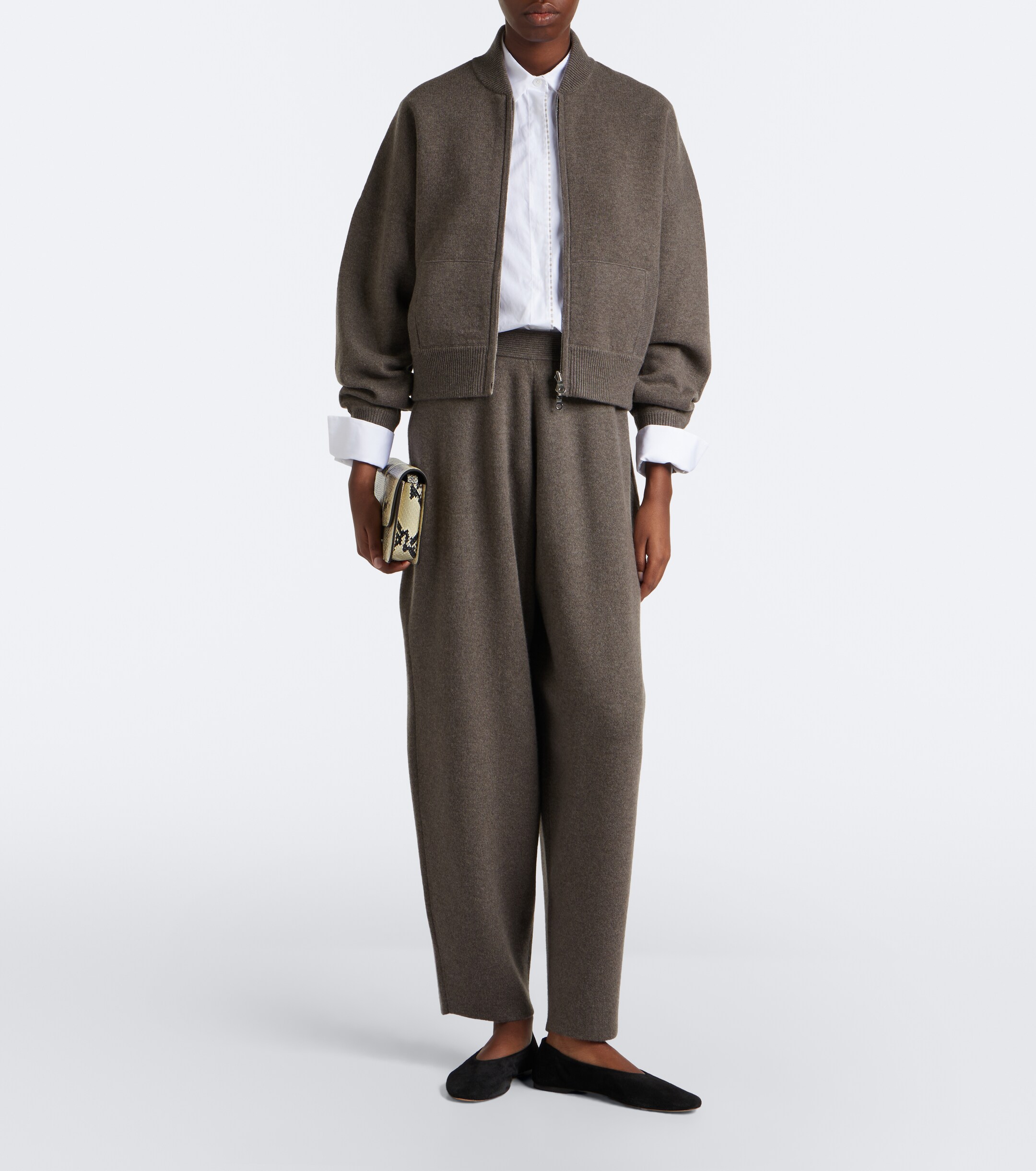 arch4 Arch4 Hayden knitted cashmere barrel-leg pants
