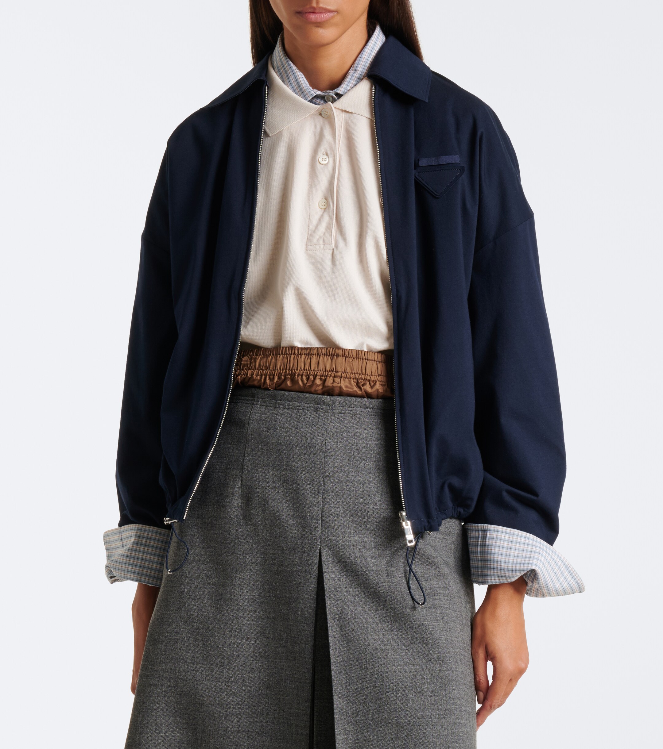 Prada Prada Reversible Re-Nylon and jersey blouson jacket