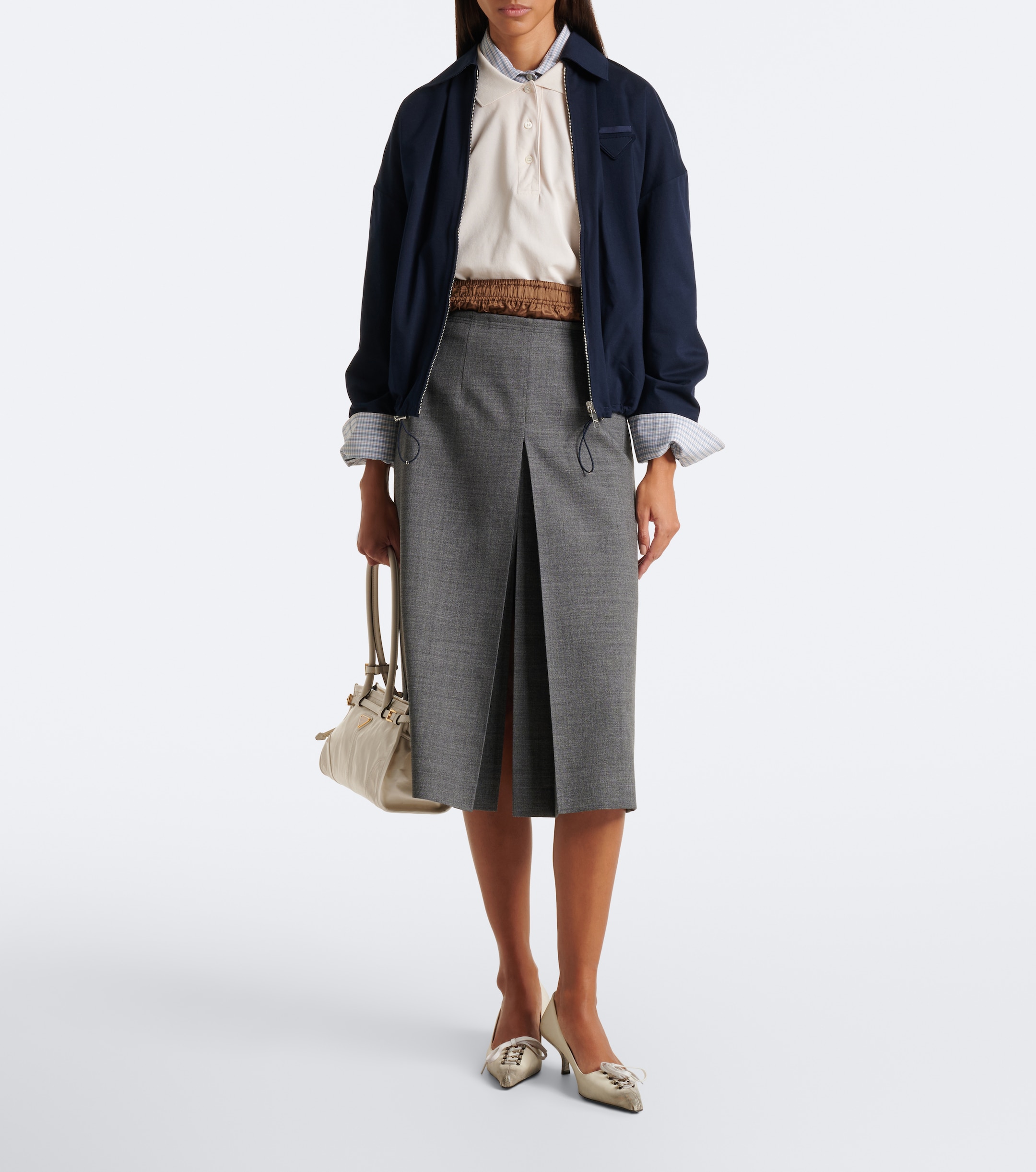 Prada Prada Reversible Re-Nylon and jersey blouson jacket