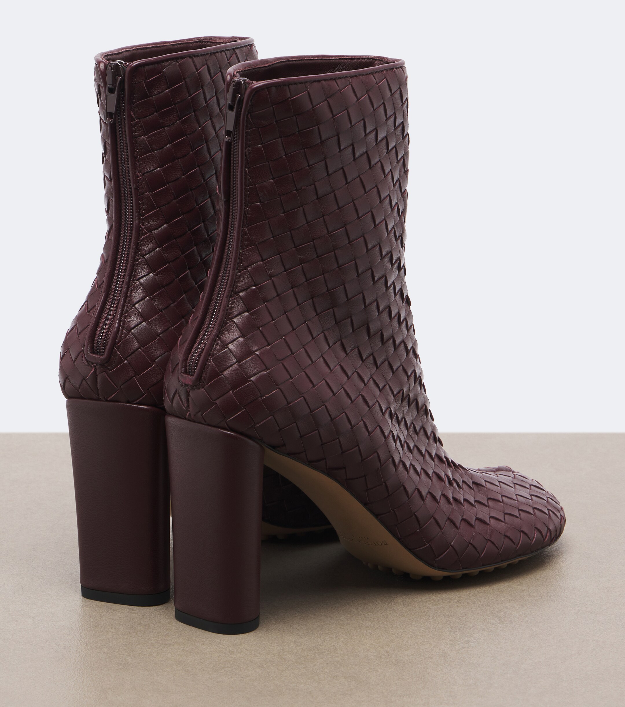 Bottega Veneta Bottega Veneta Cherry Intrecciato leather ankle boots
