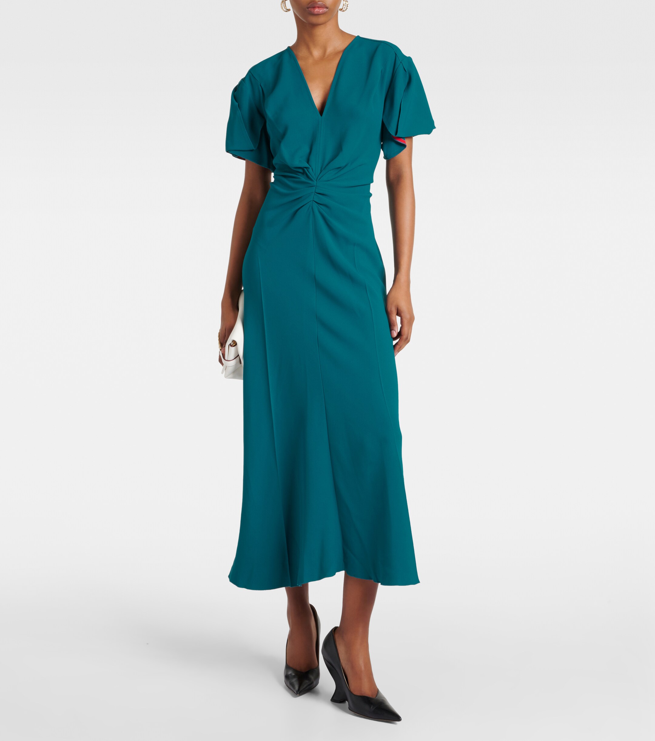victoria beckham cady midi dress Cady midi dress - dark green