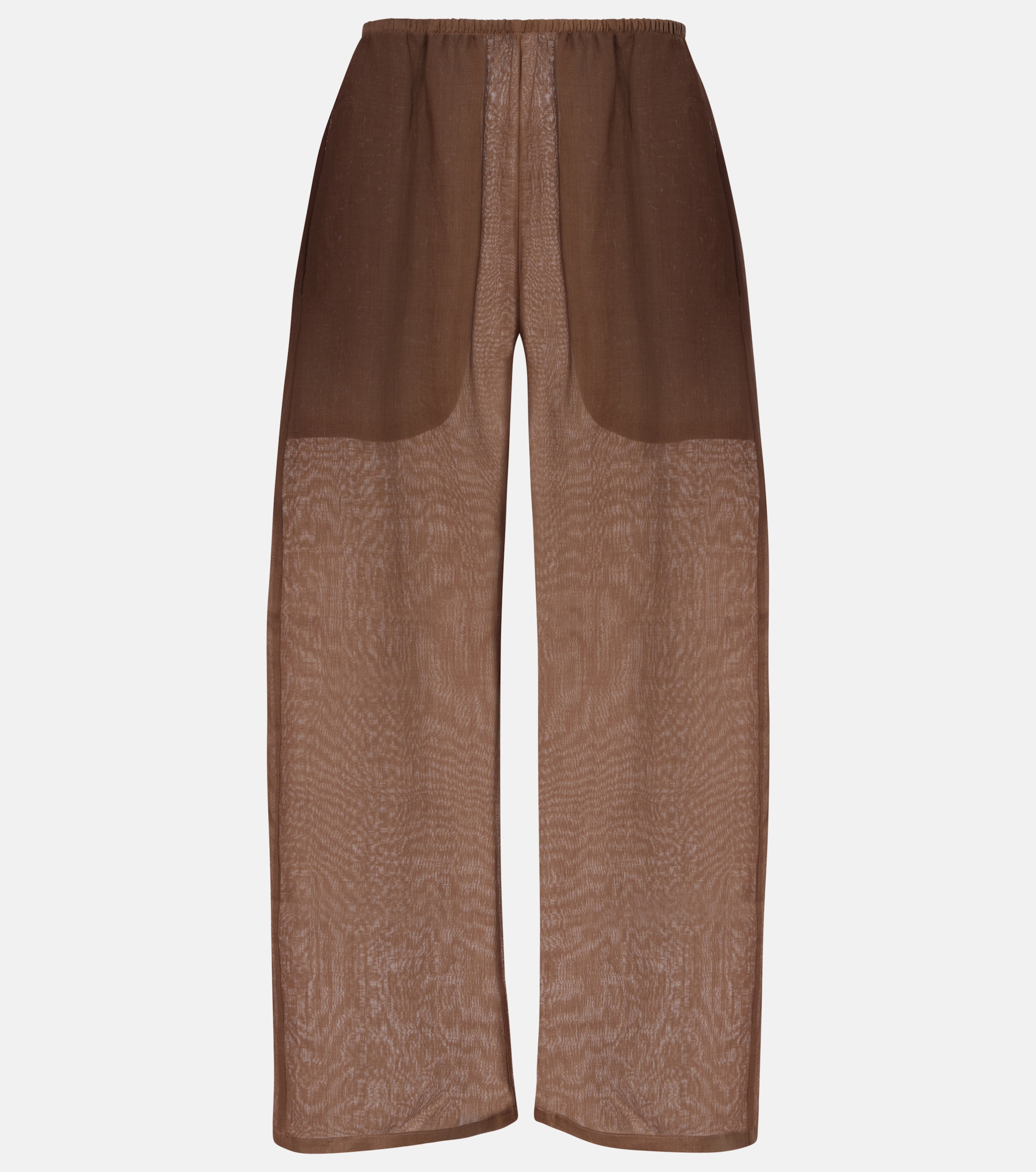LESET Niko ramie cropped barrel-leg pants