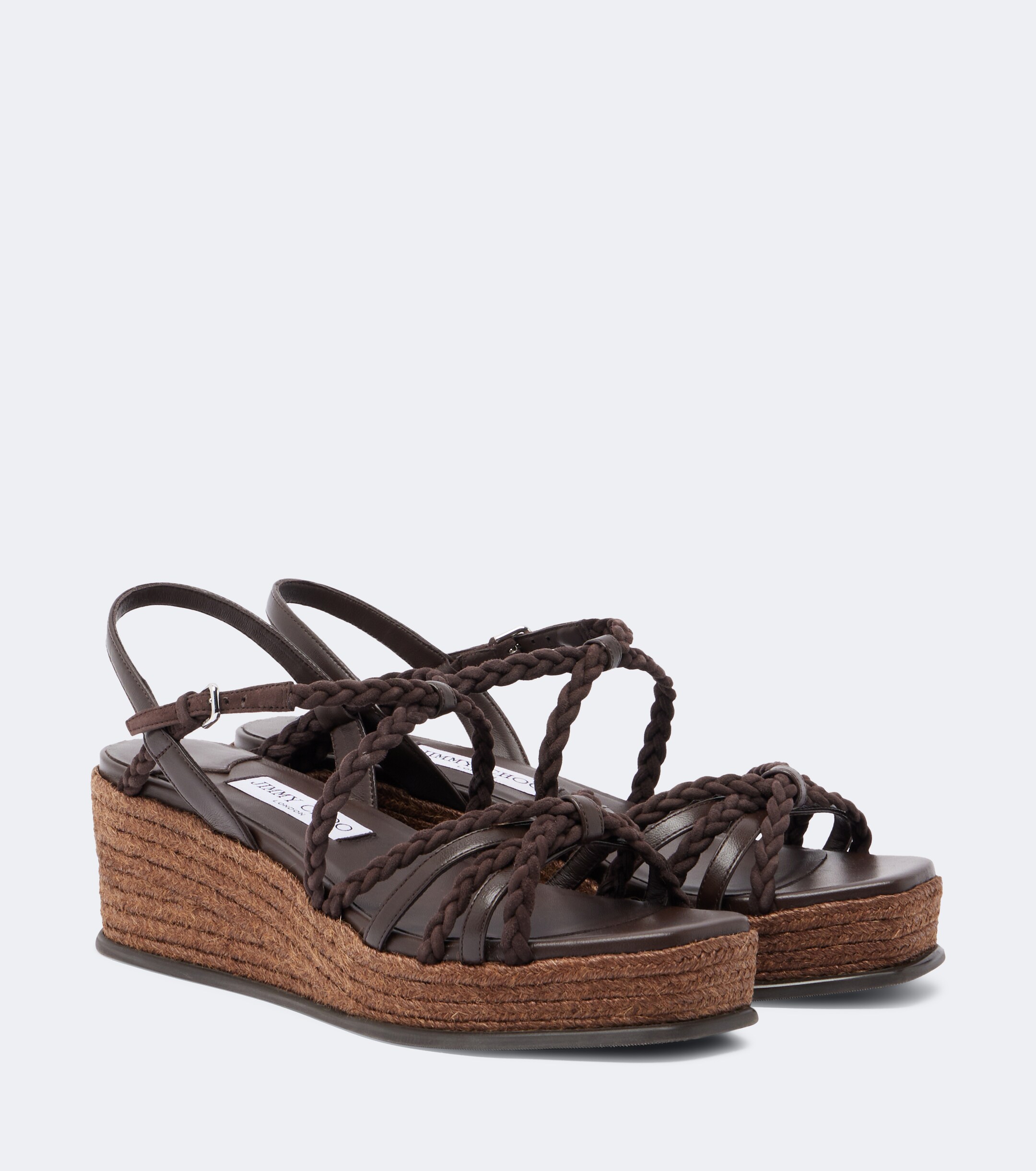 JIMMY CHOO Jimmy Choo Nyra braided suede espadrille wedges
