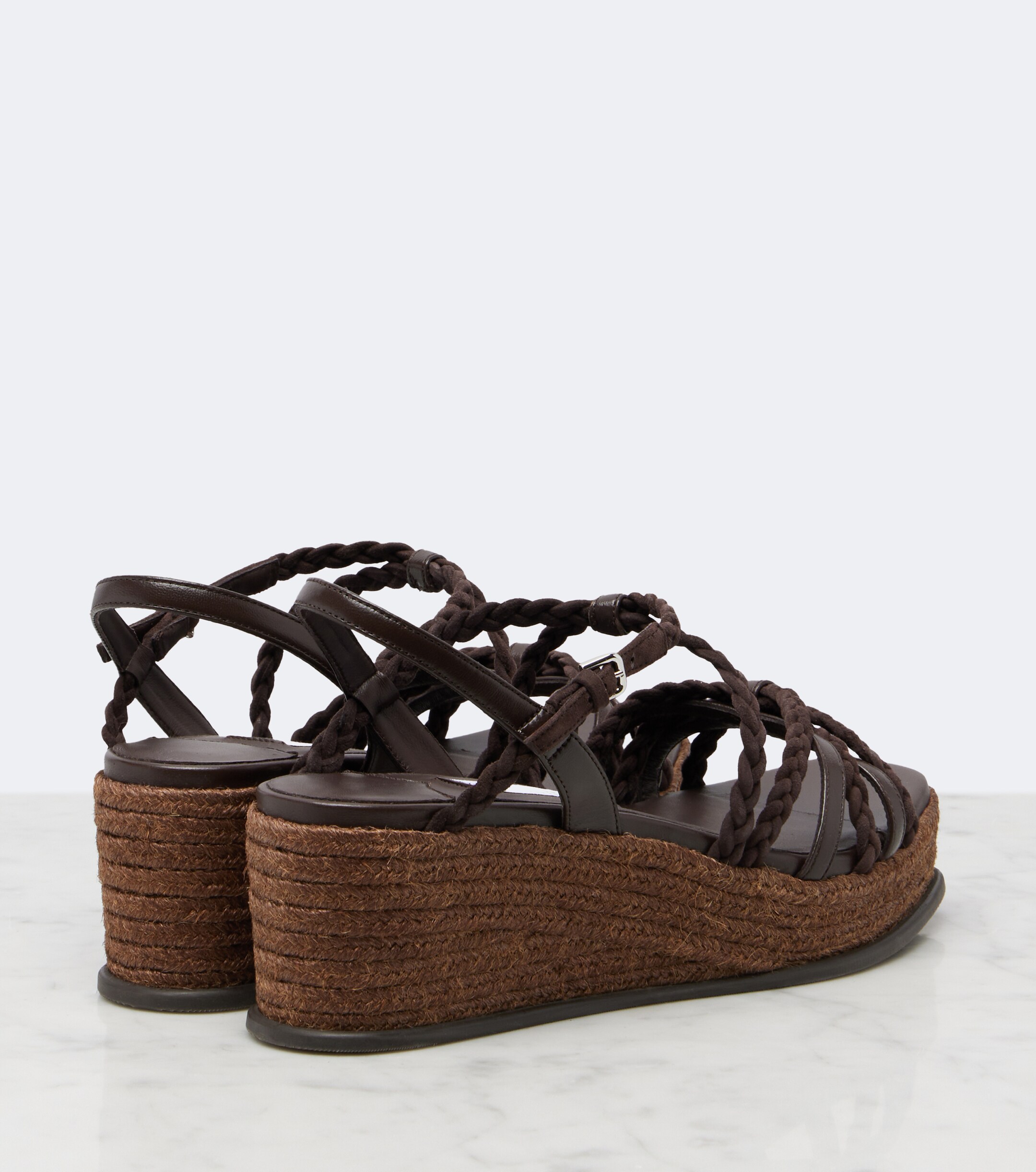 JIMMY CHOO Jimmy Choo Nyra braided suede espadrille wedges