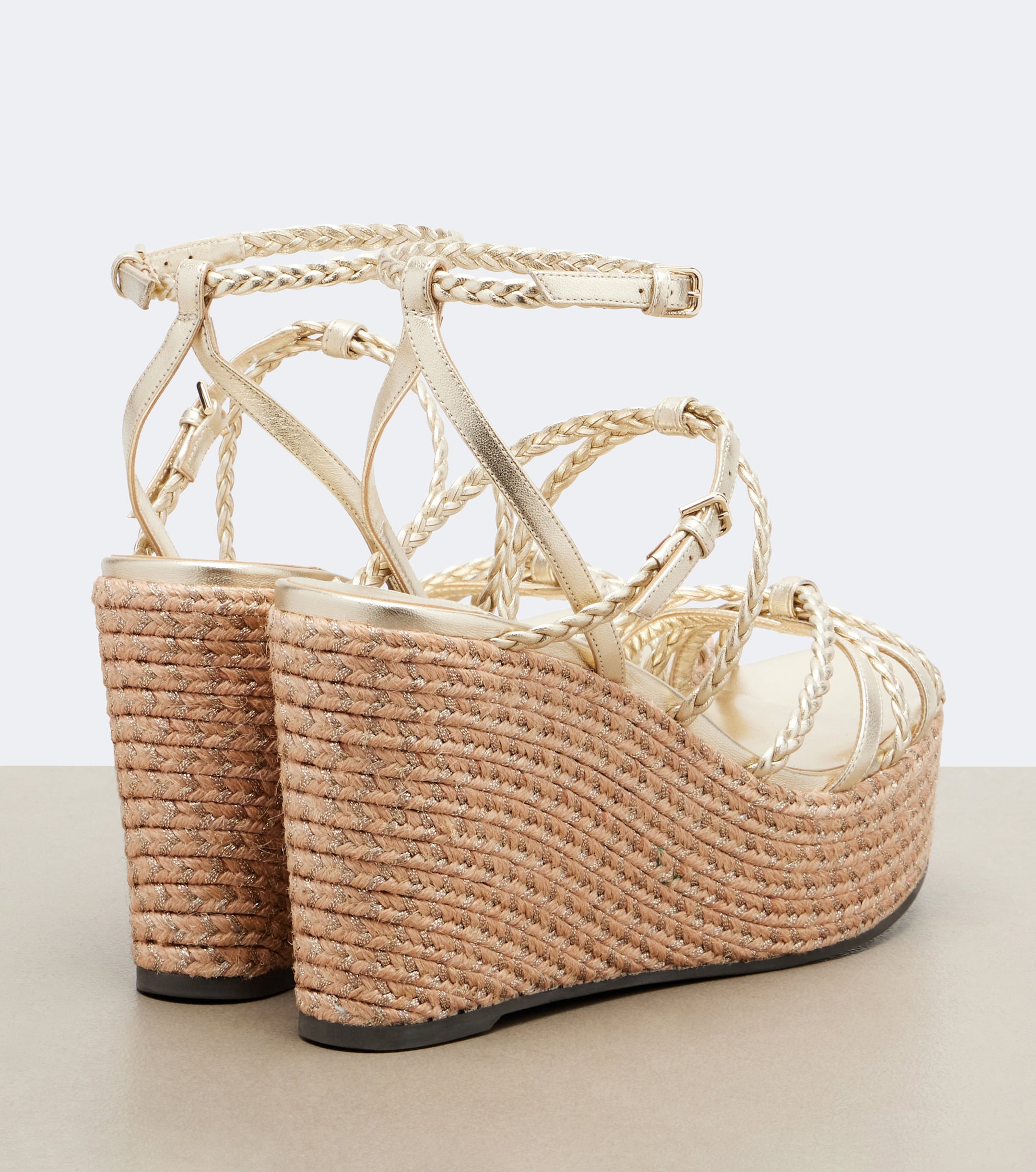 JIMMY CHOO Jimmy Choo Nyra braided leather espadrille wedges