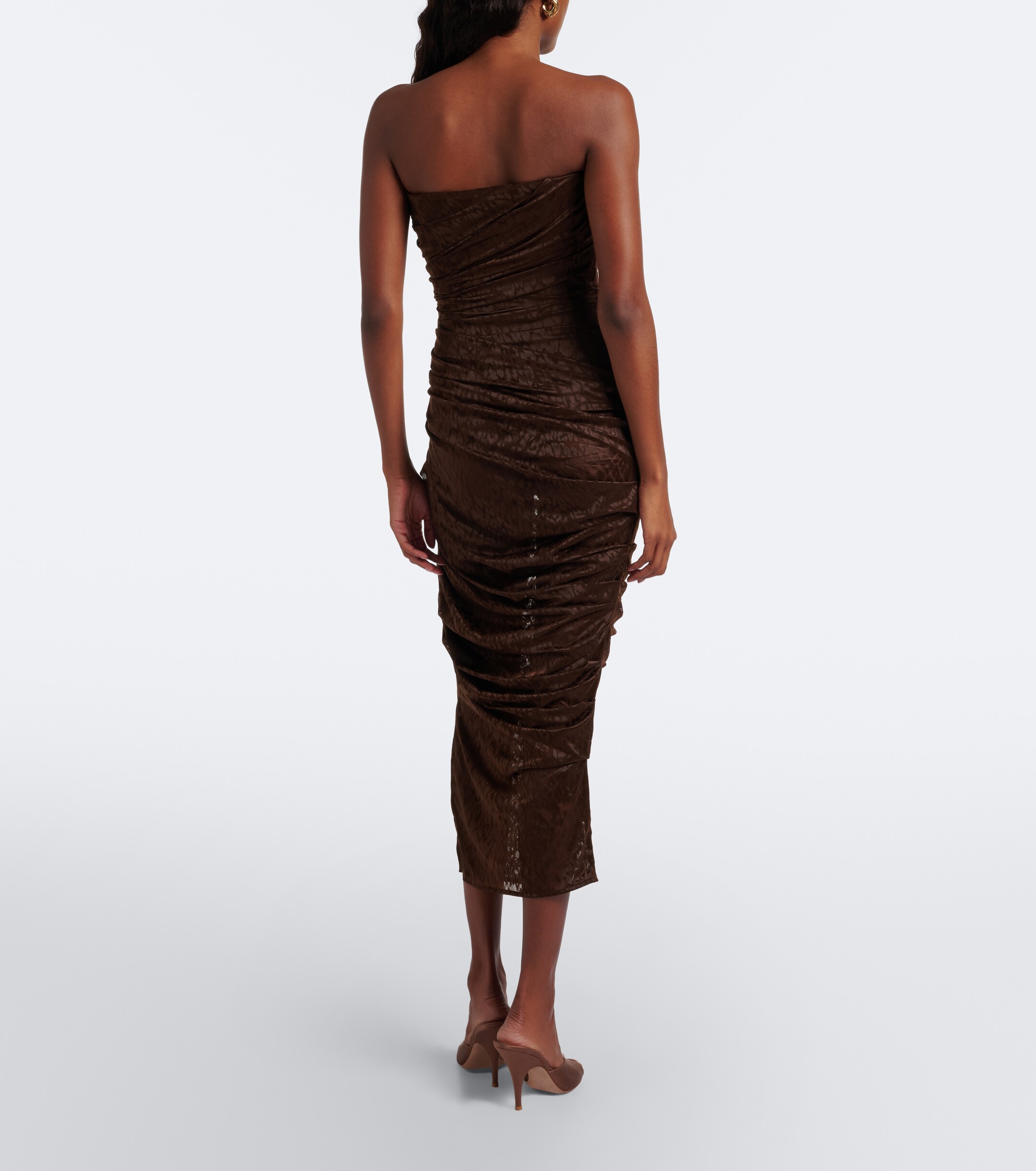 Alex Perry Alex Perry Leopard-print ruched lace midi dress