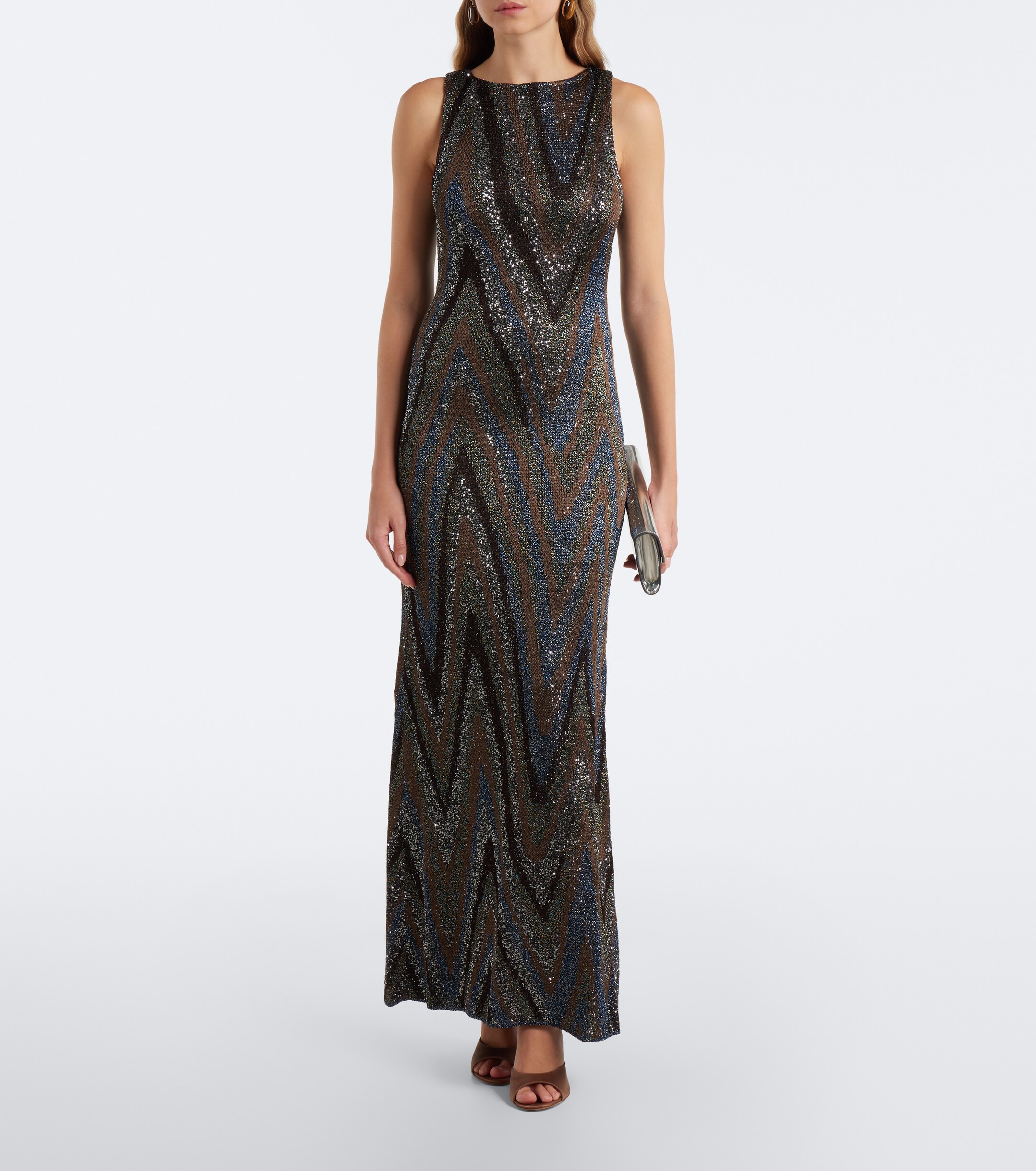 Missoni Missoni Zigzag sequined lamé maxi dress