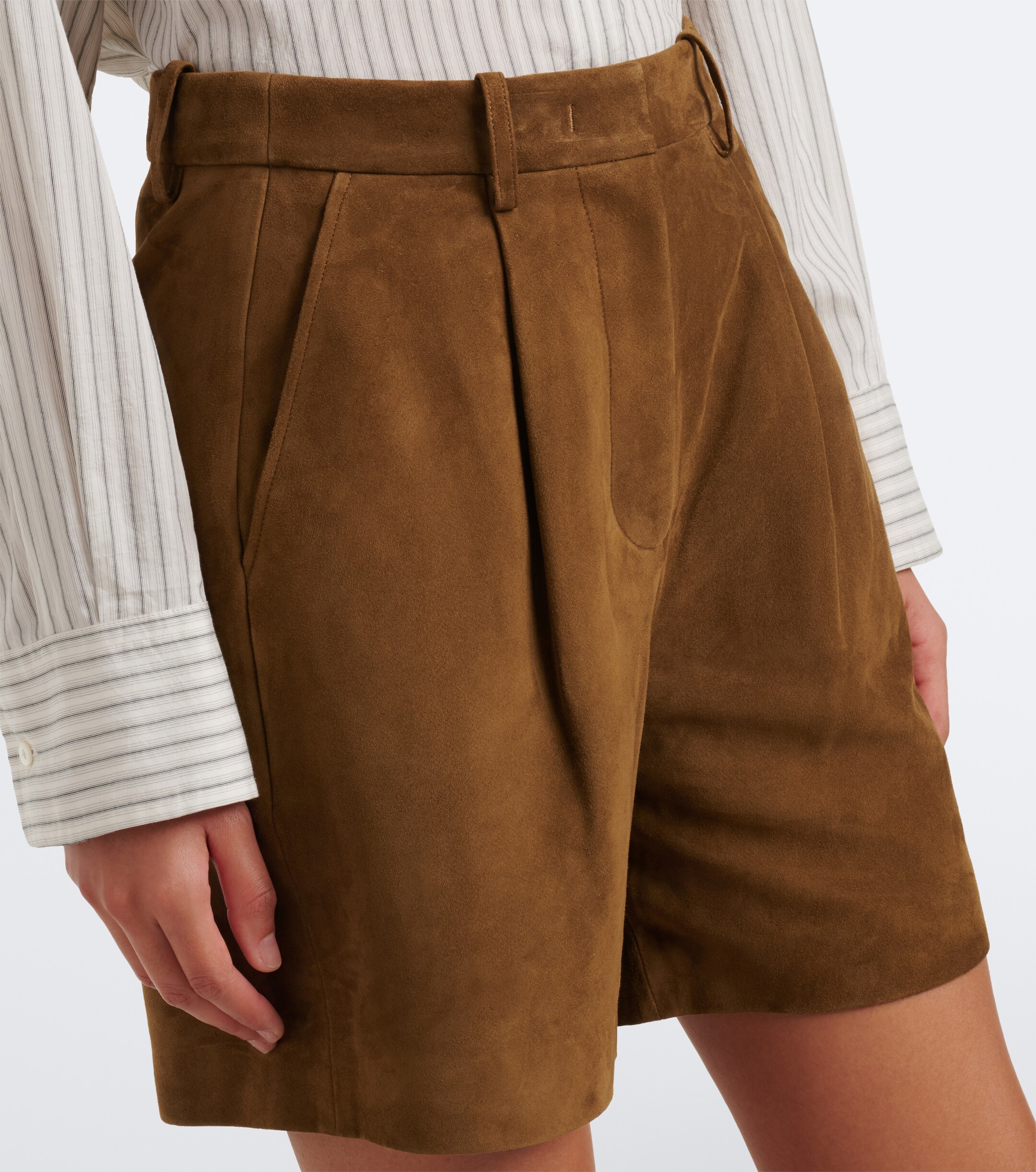 JOSEPH Joseph Suze pleated suede shorts