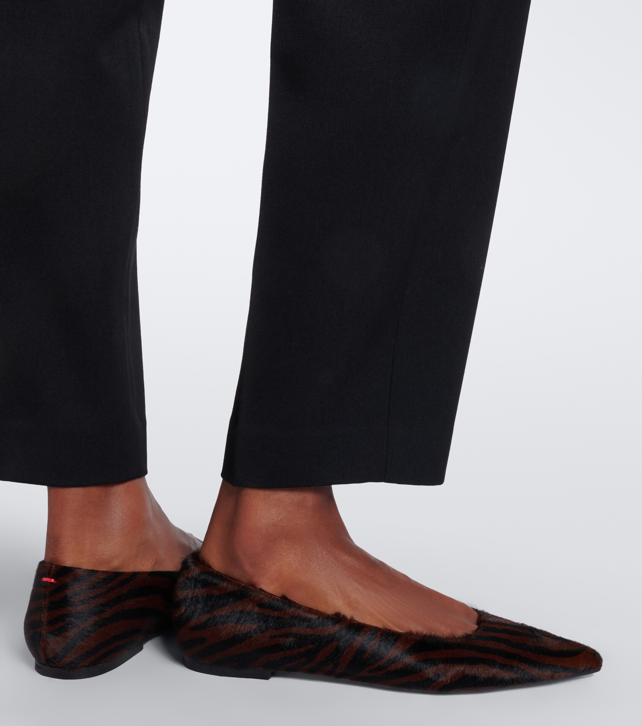 AEYDE Aeyde Cassy zebra-print calf hair ballet flats