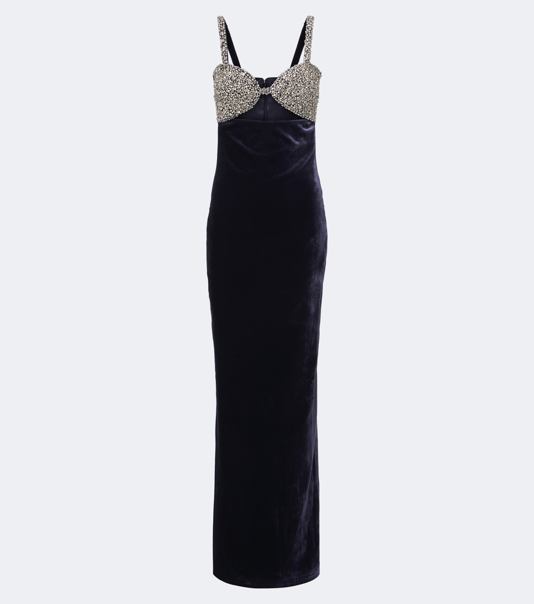 The New Arrivals Ilkyaz Ozel The New Arrivals Ilkyaz Ozel Lux cutout crystal-embellished velvet gown
