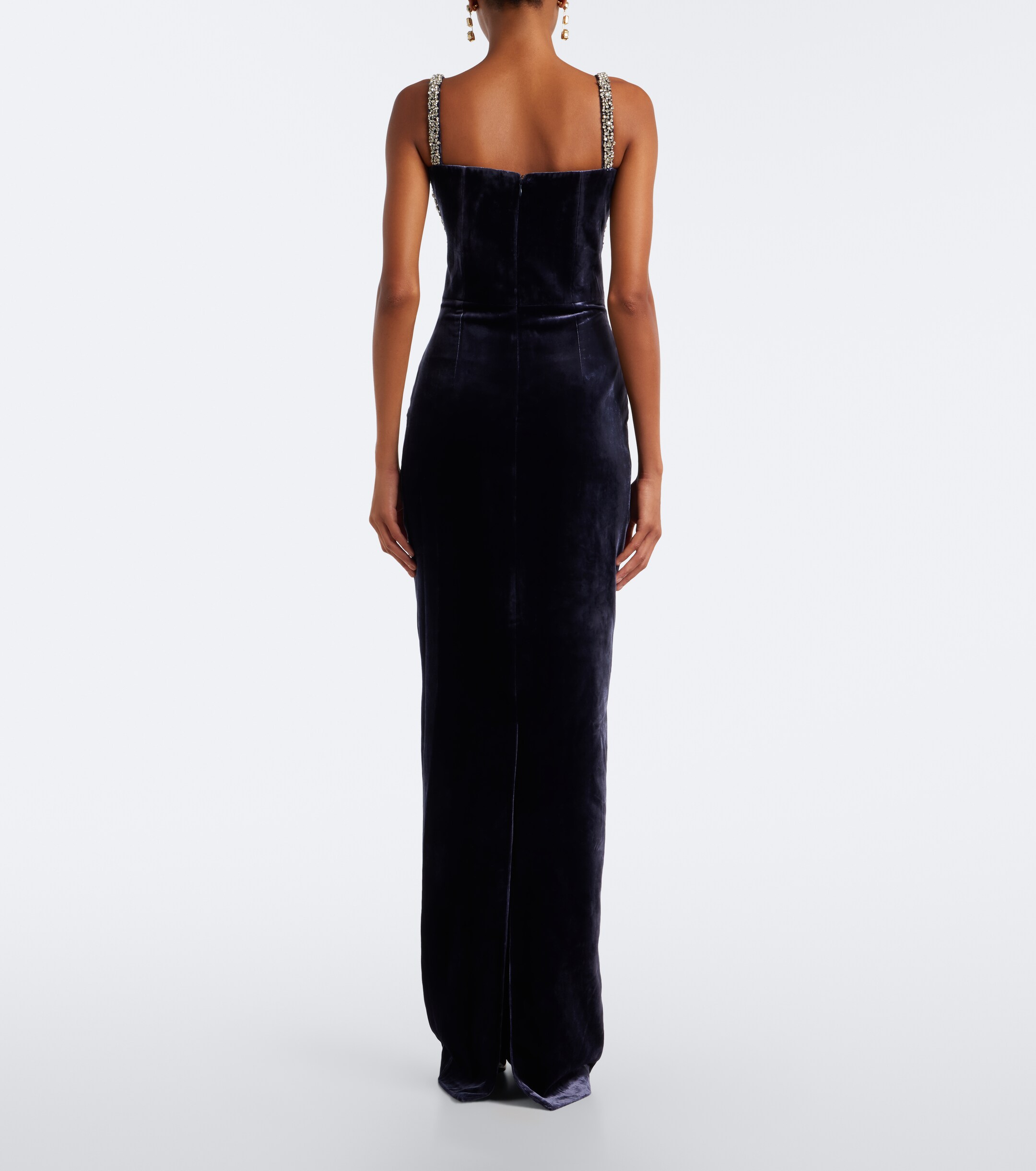 The New Arrivals Ilkyaz Ozel The New Arrivals Ilkyaz Ozel Lux cutout crystal-embellished velvet gown