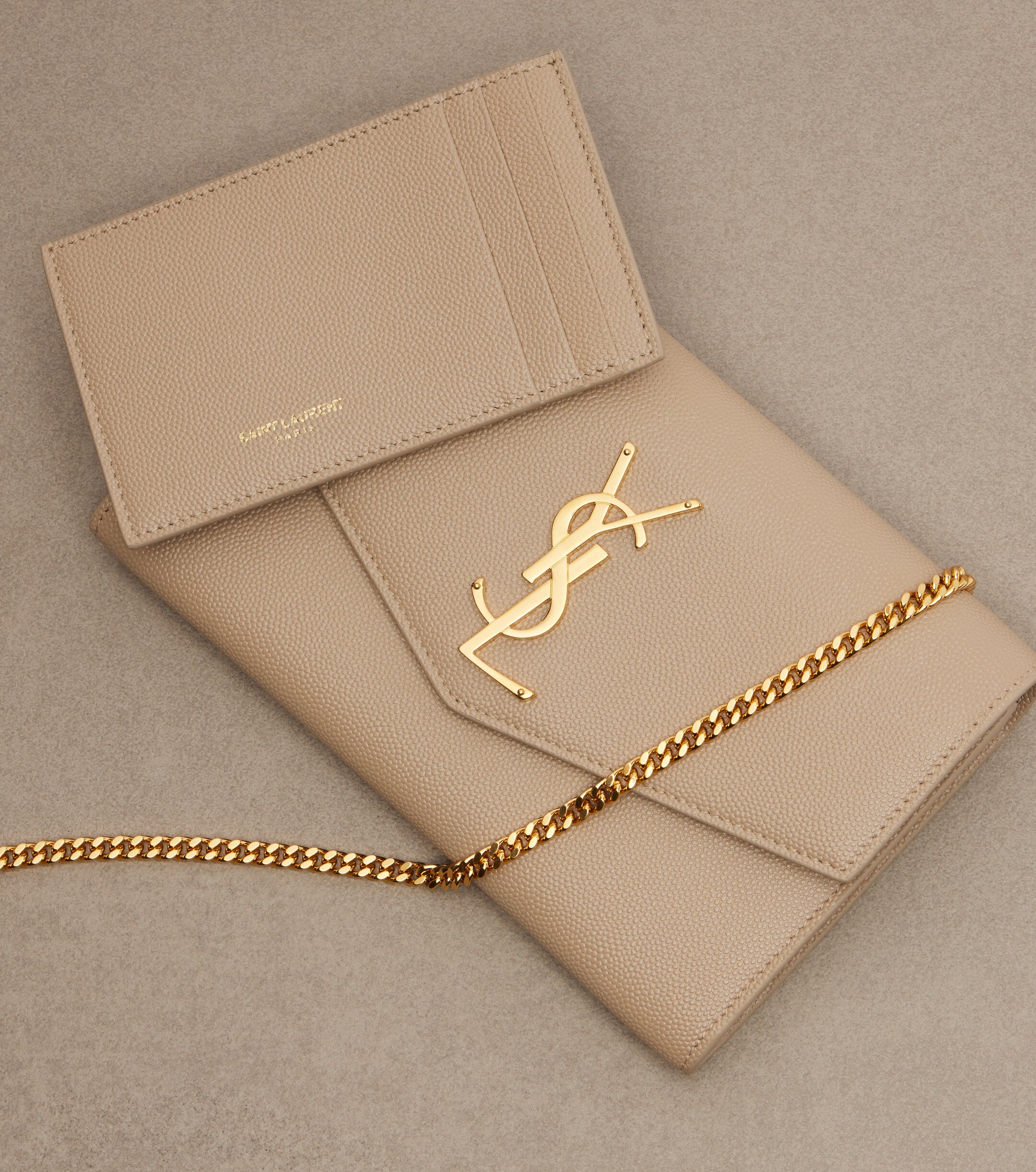 Saint Laurent Uptown leather wallet on chain