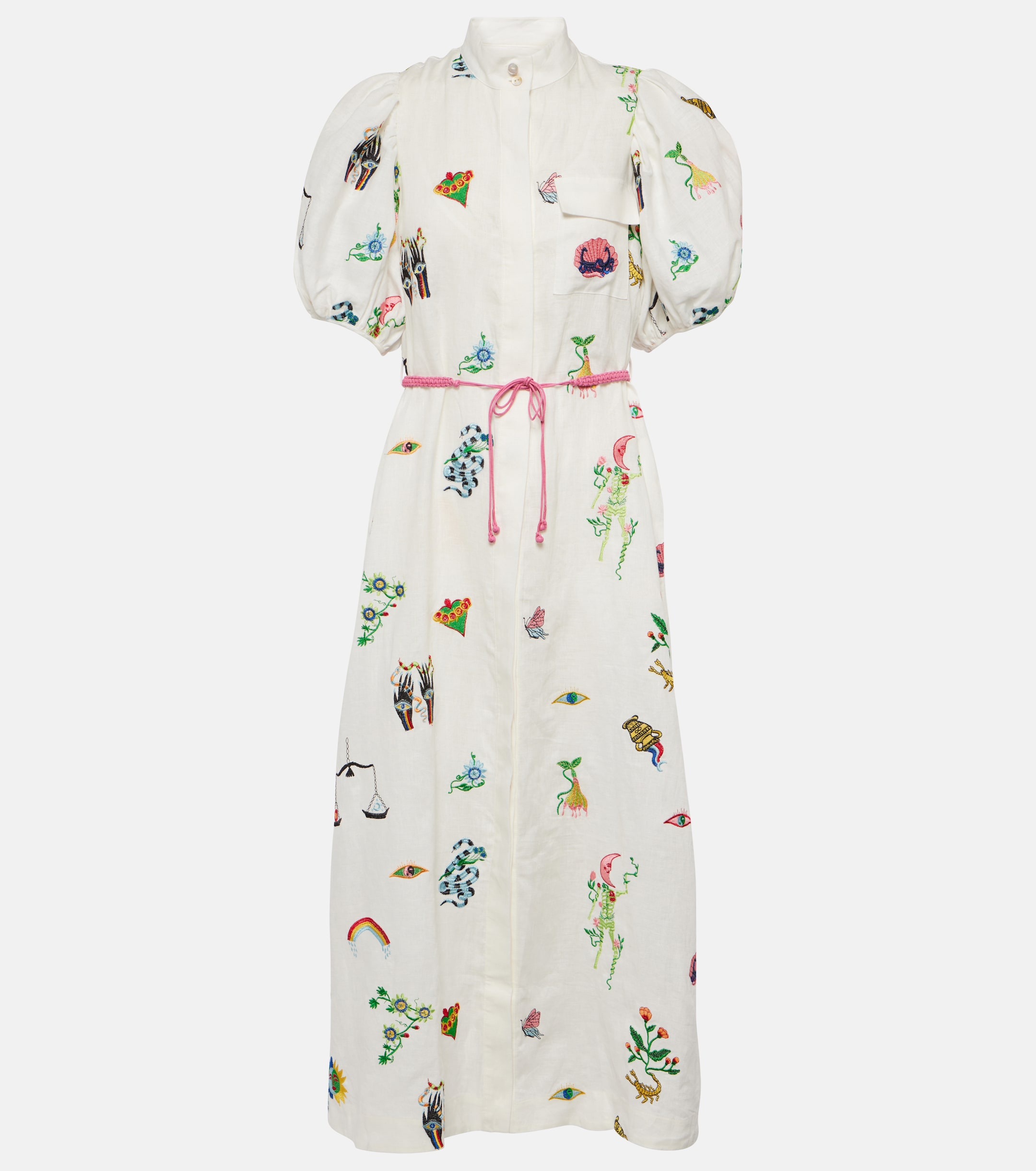 Alémais Atticus embroidered linen shirt dress thumbnail