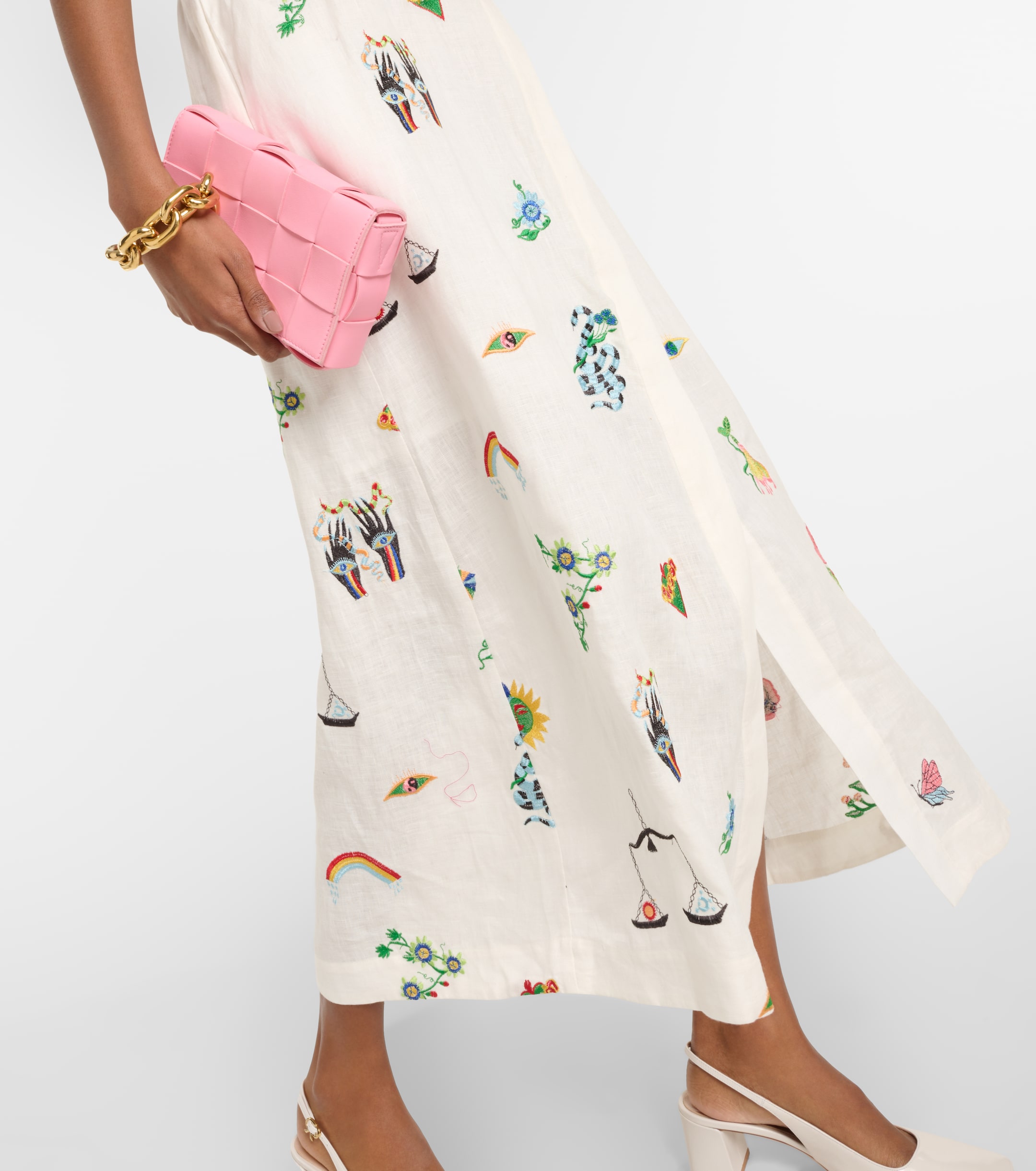 Alémais Atticus embroidered linen shirt dress thumbnail