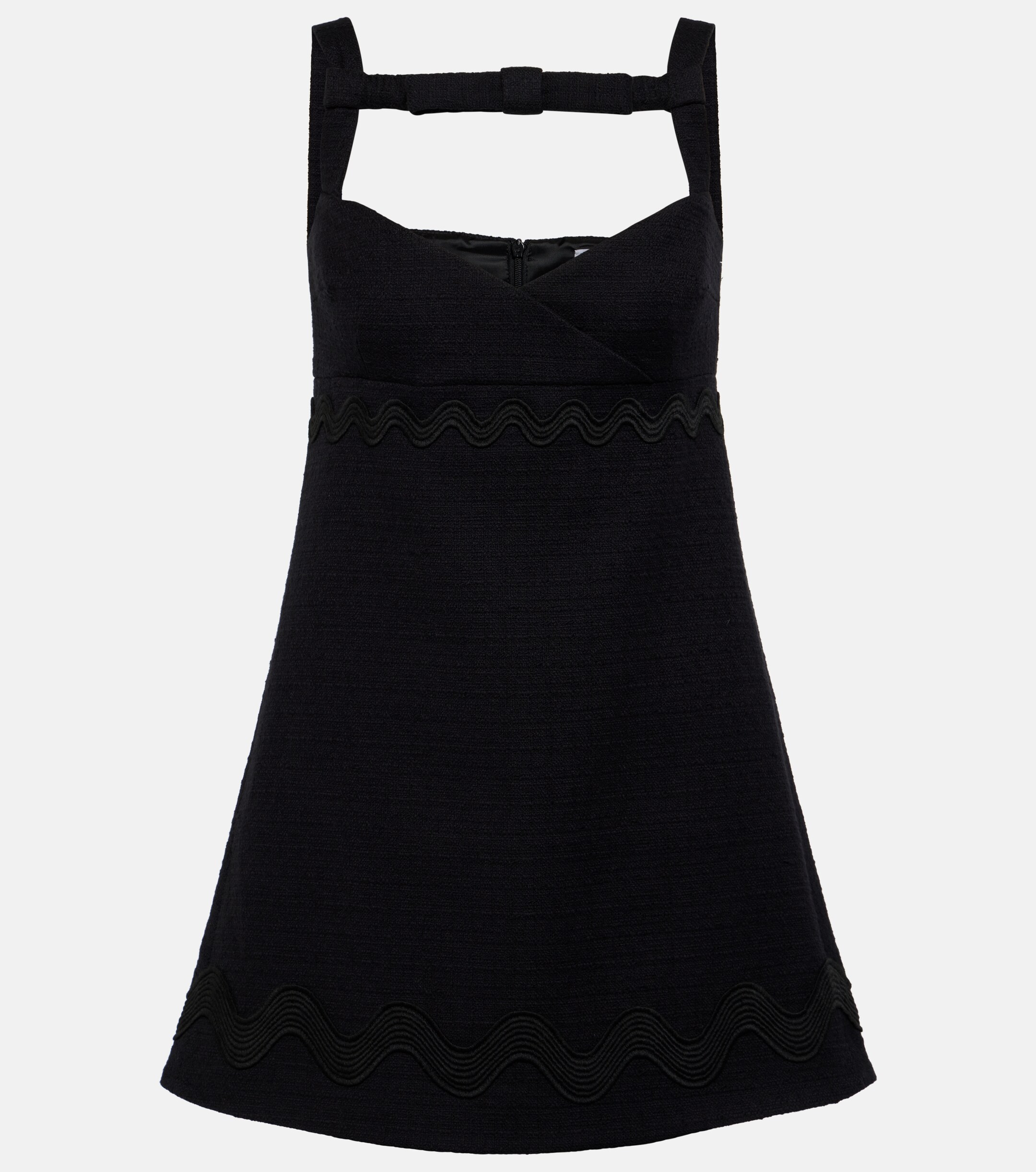 Patou Bow-detail cotton-blend tweed minidress 