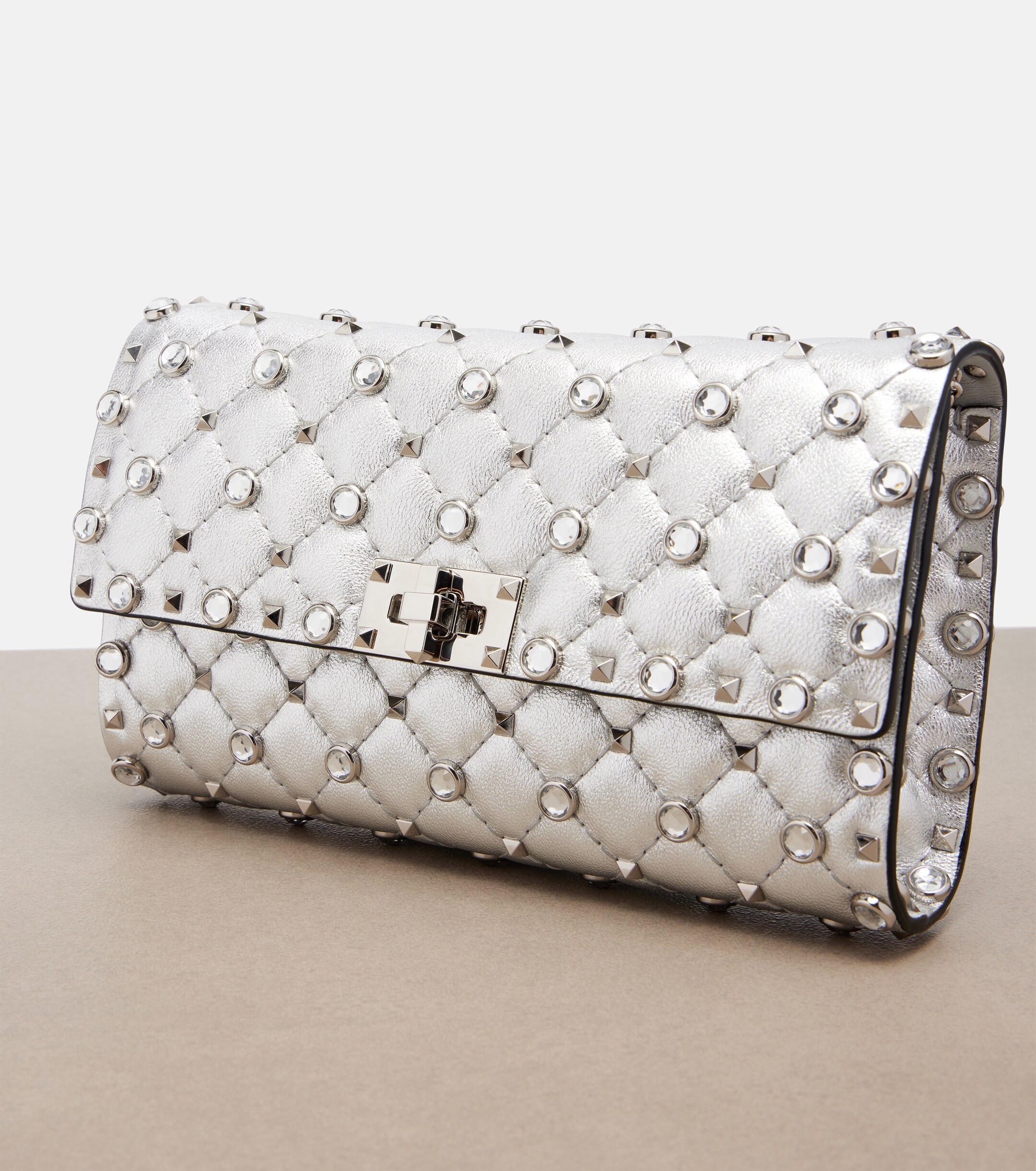 Valentino Garavani Rockstud Spike metallic leather shoulder bag thumbnail