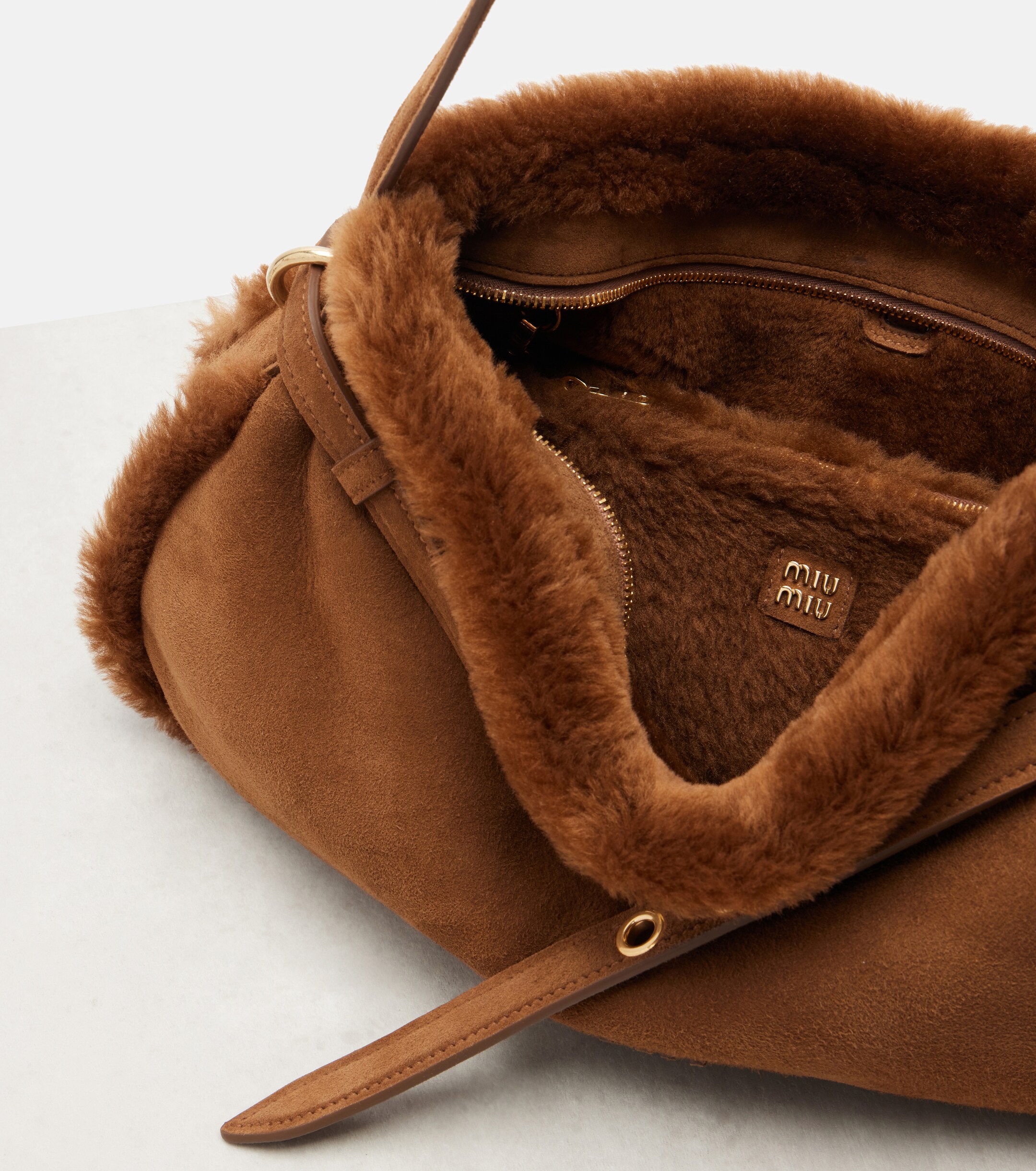 Miu Miu Aventure suede shoulder bag