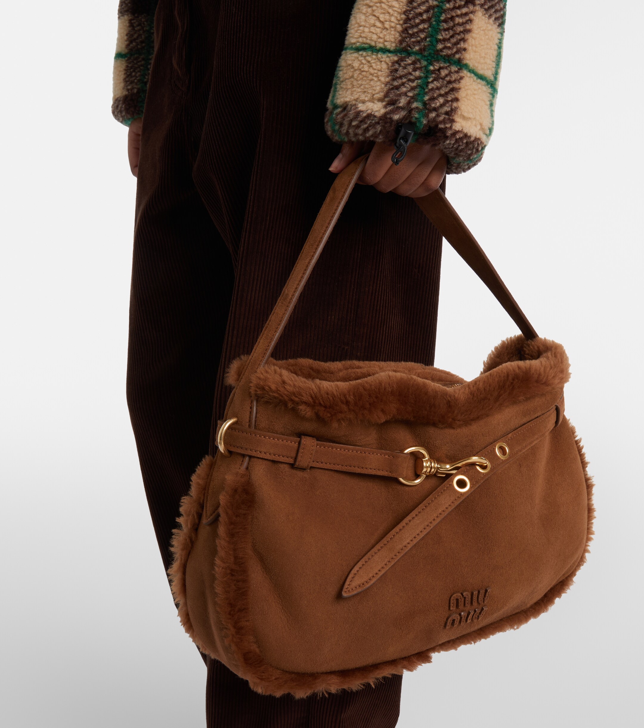 Miu Miu Aventure suede shoulder bag