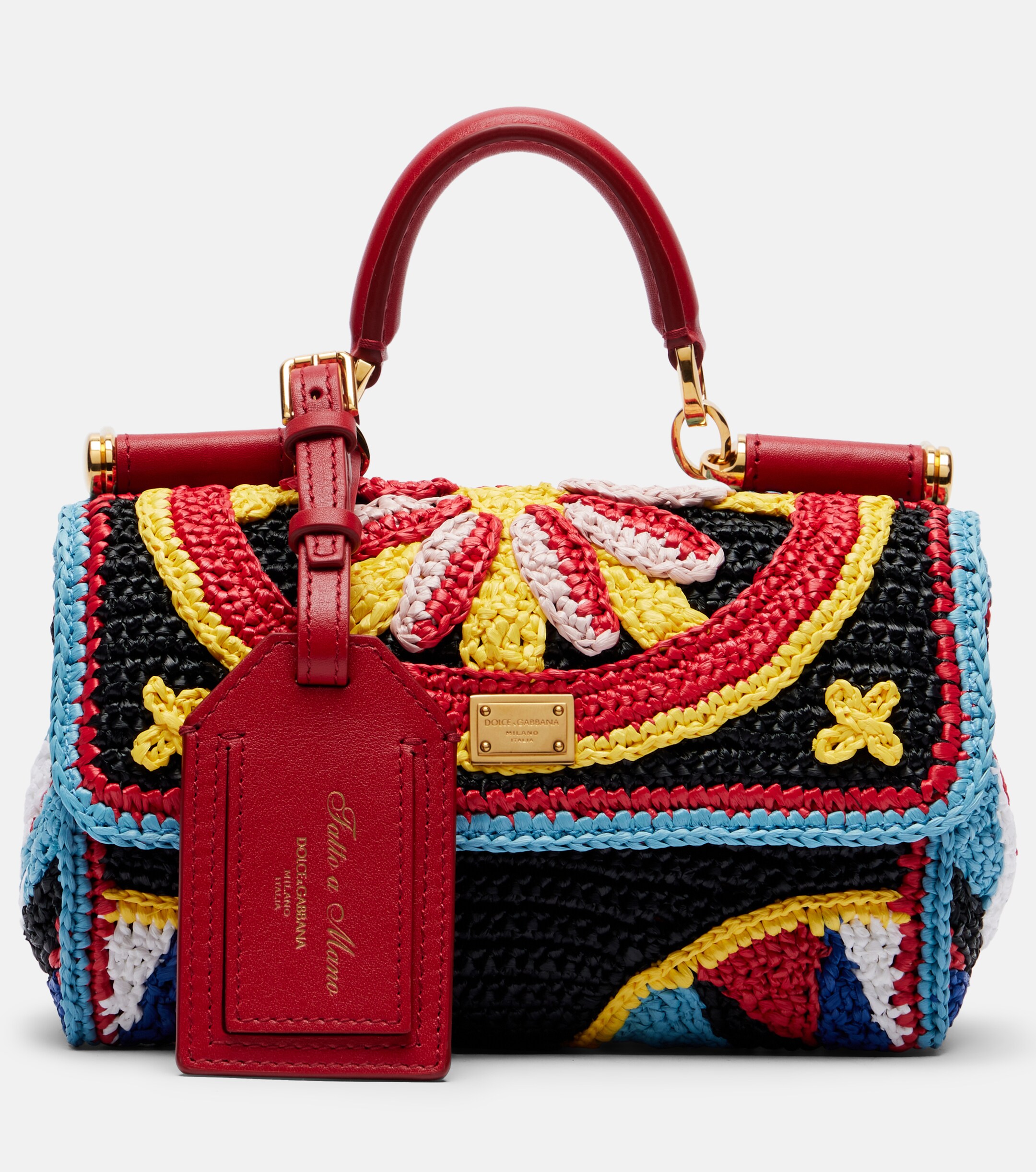 Dolce&Gabbana My Sicily Mini crochet top-handle bag