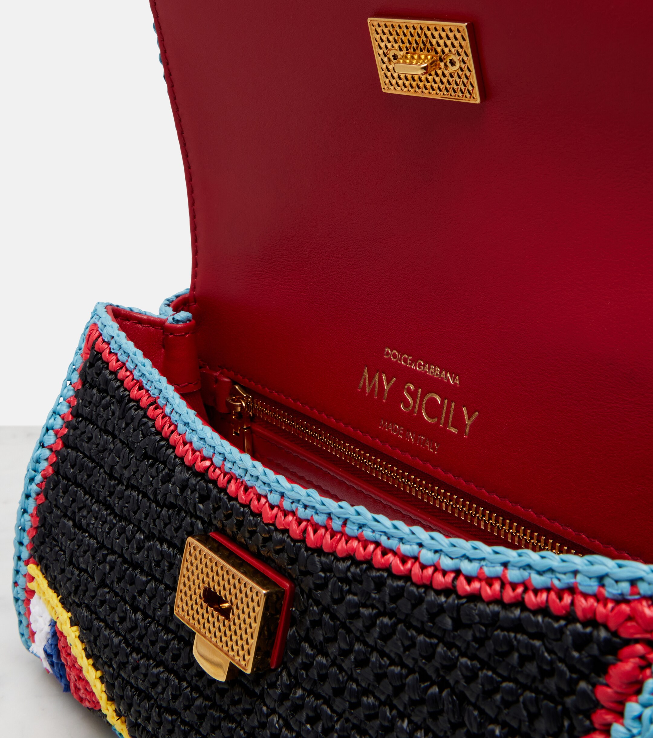 Dolce&Gabbana My Sicily Mini crochet top-handle bag