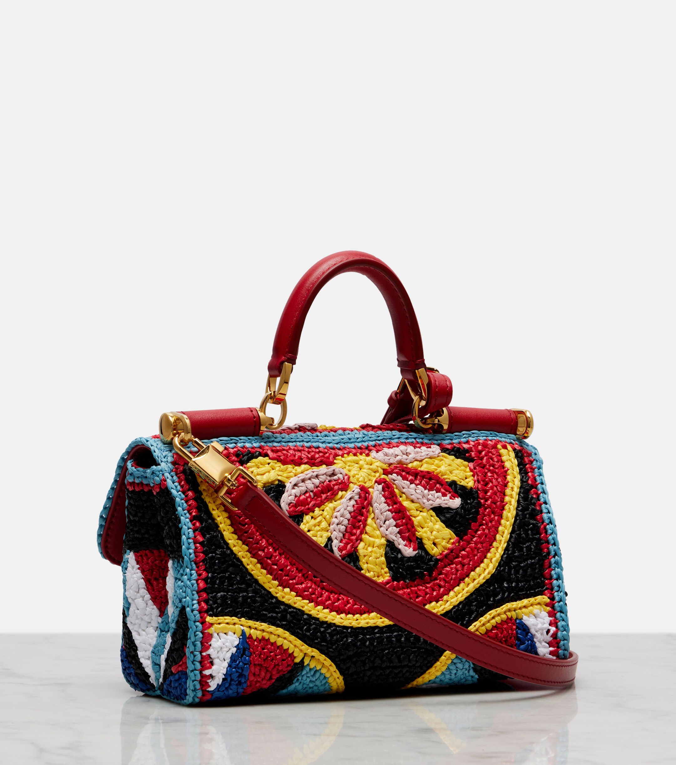 Dolce&Gabbana My Sicily Mini crochet top-handle bag