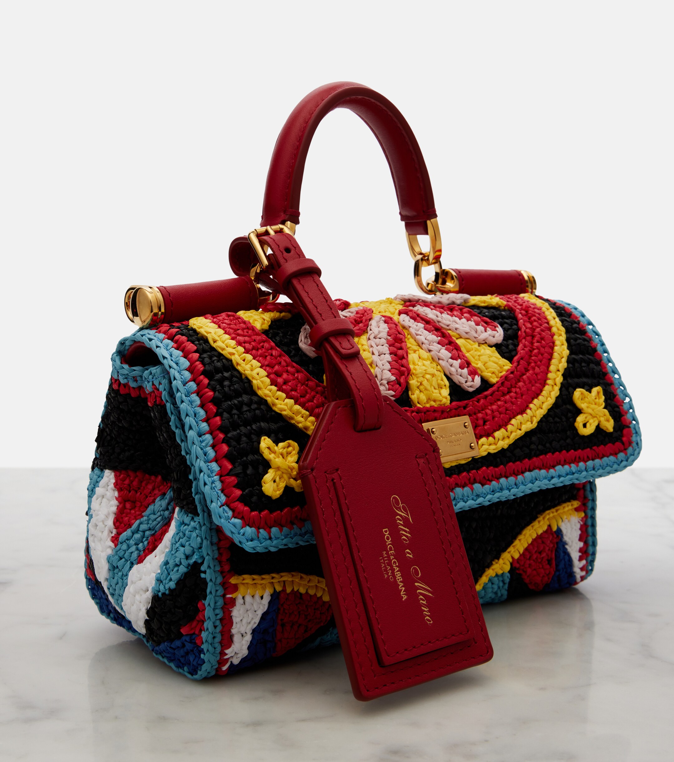 Dolce&Gabbana My Sicily Mini crochet top-handle bag