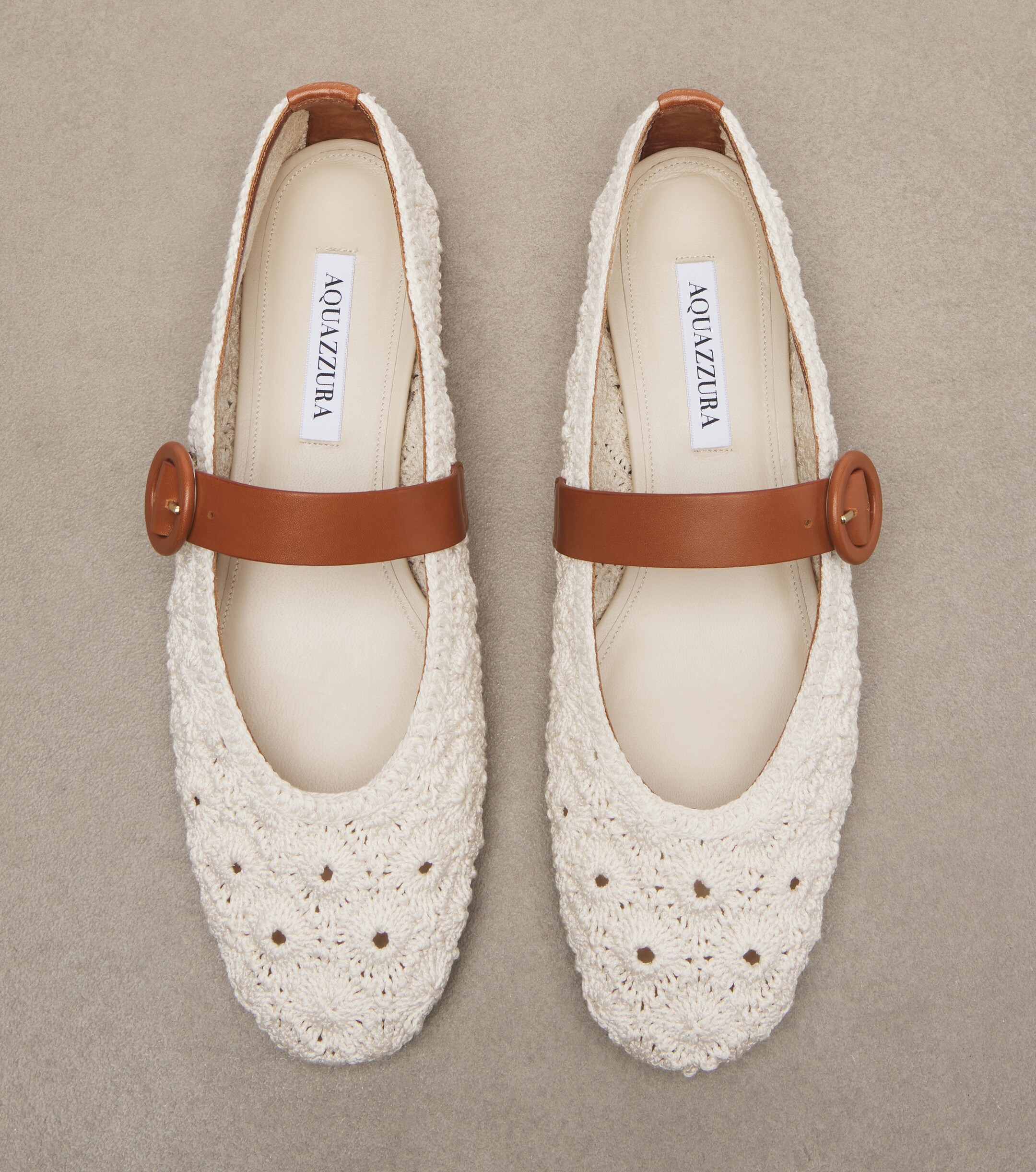 AQUAZZURA Aquazzura Loom macramé Mary Jane flats