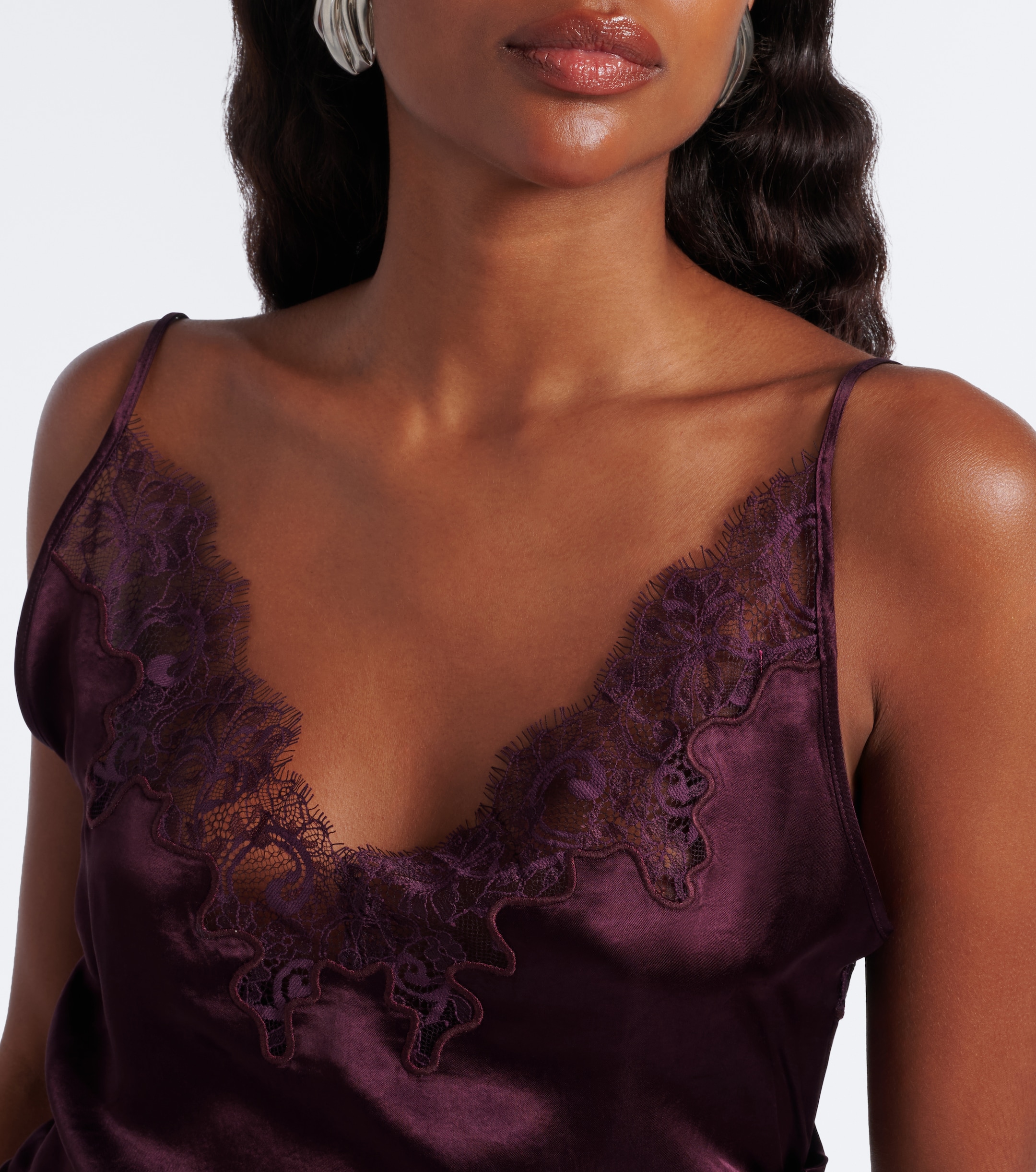 Jacques Wei Jacques Wei Ruched lace-trimmed satin camisole