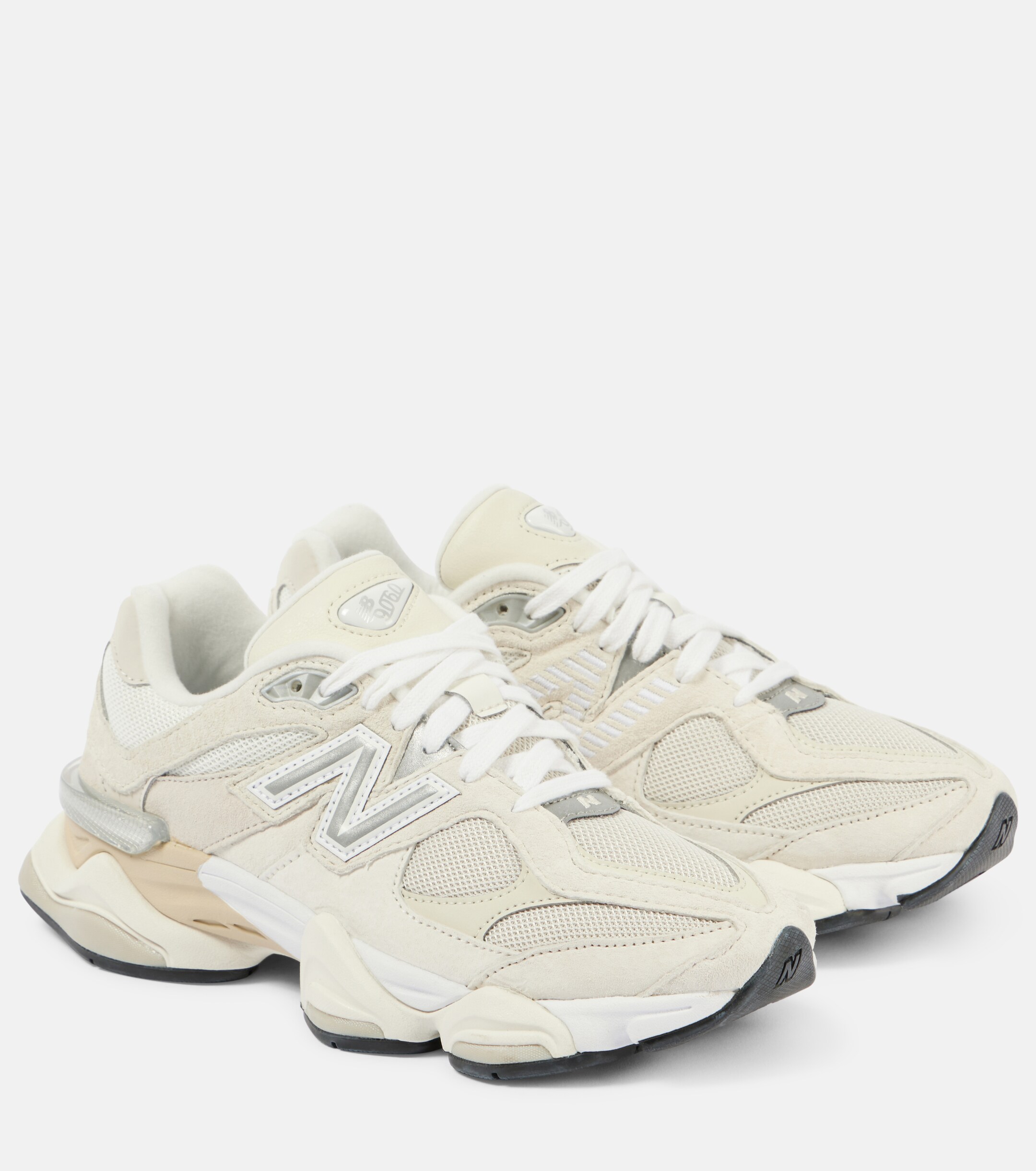 New Balance 9060 suede-trimmed sneakers