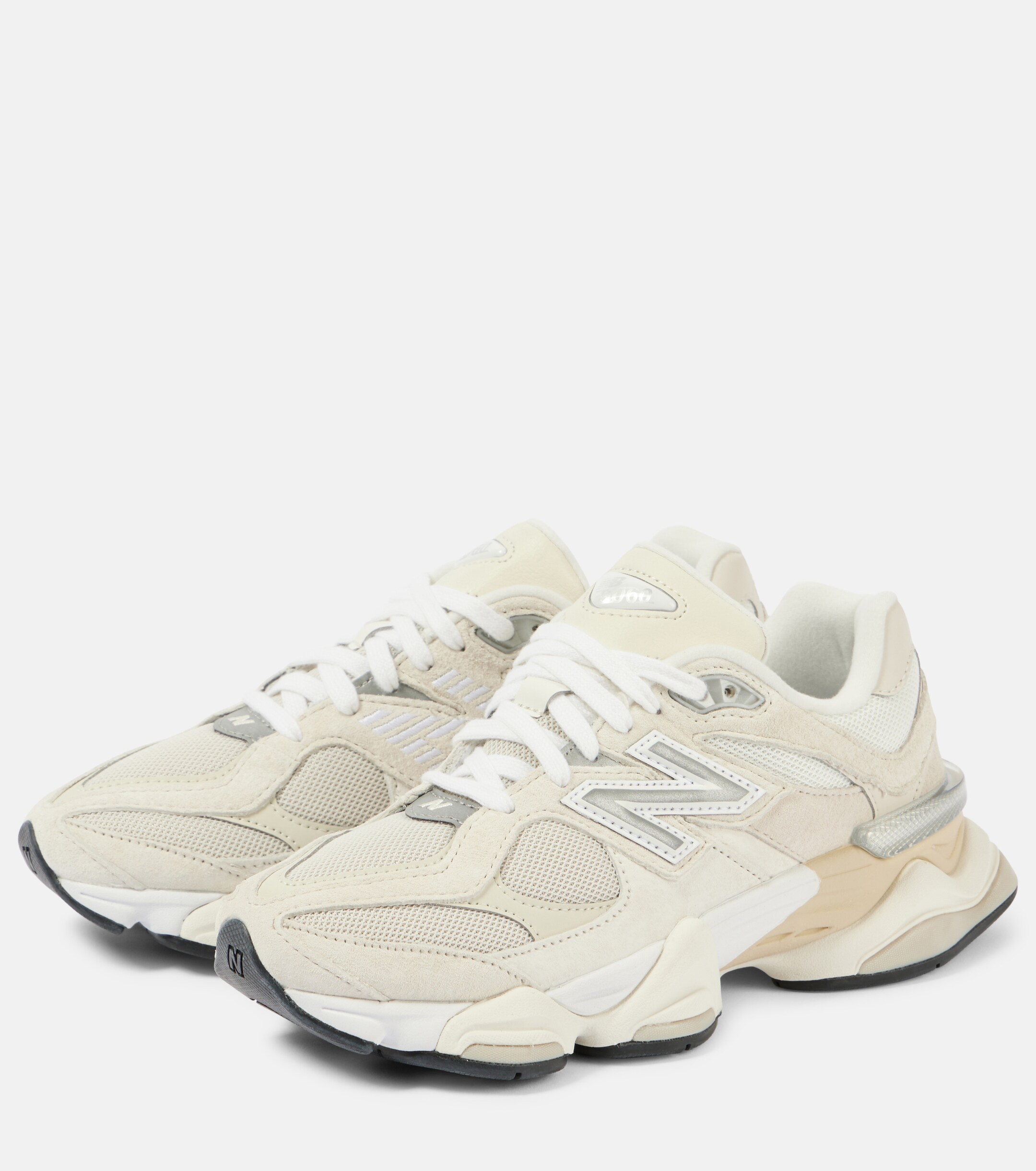 New Balance 9060 suede-trimmed sneakers