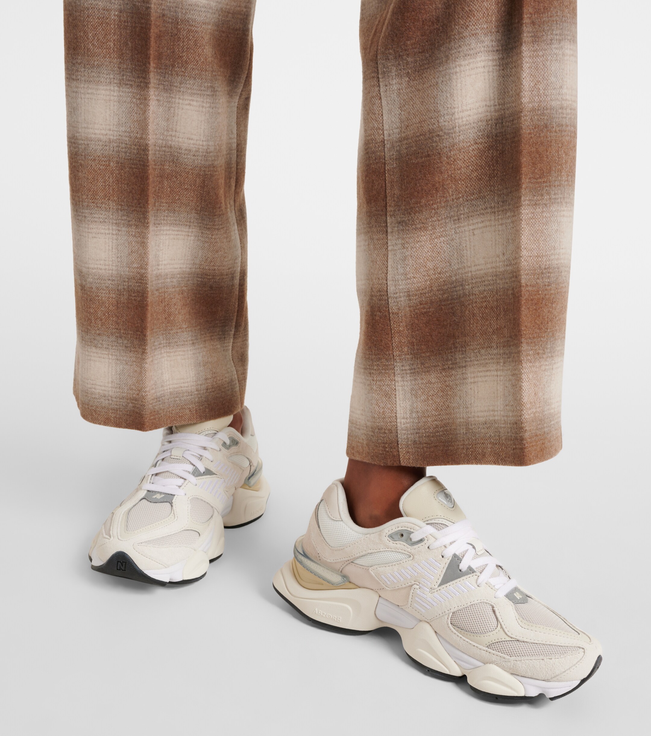 New Balance 9060 suede-trimmed sneakers