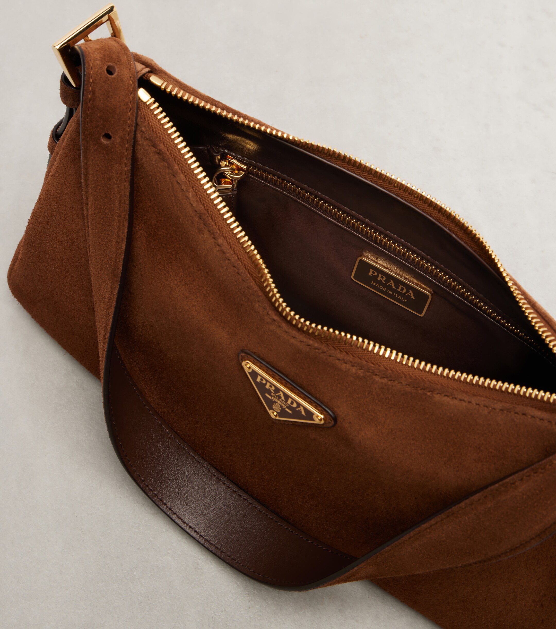 Prada Prada Aimée Medium suede shoulder bag