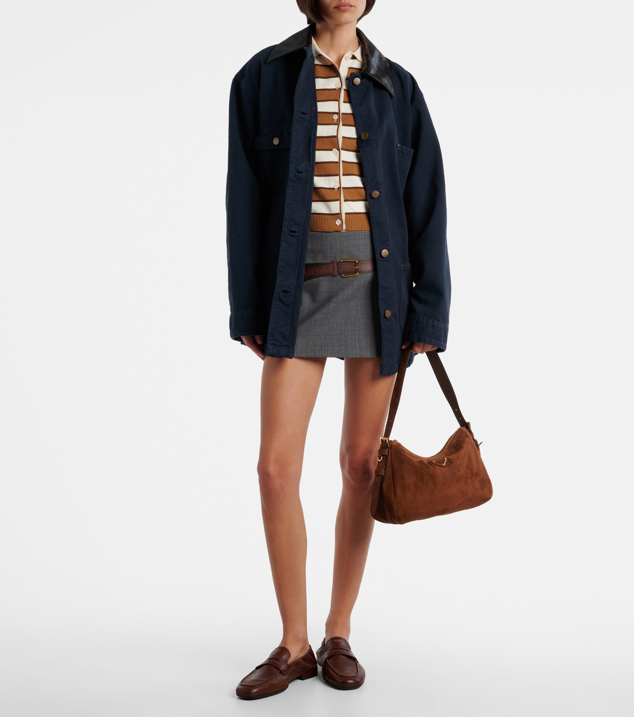 Prada Prada Aimée Medium suede shoulder bag